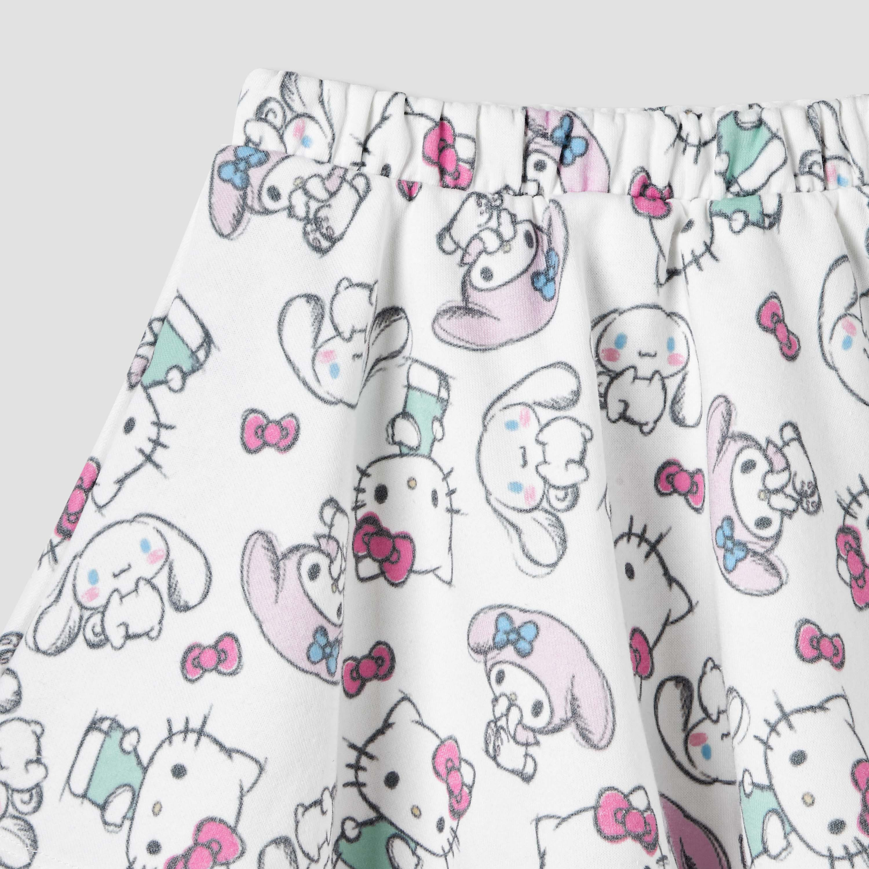 Set of 4 Sanrio Round Neck Long Sleeve Jacket and Skirt Set with Hello Kitty Print-baby-girls-clothing-setsandcoords-image-7