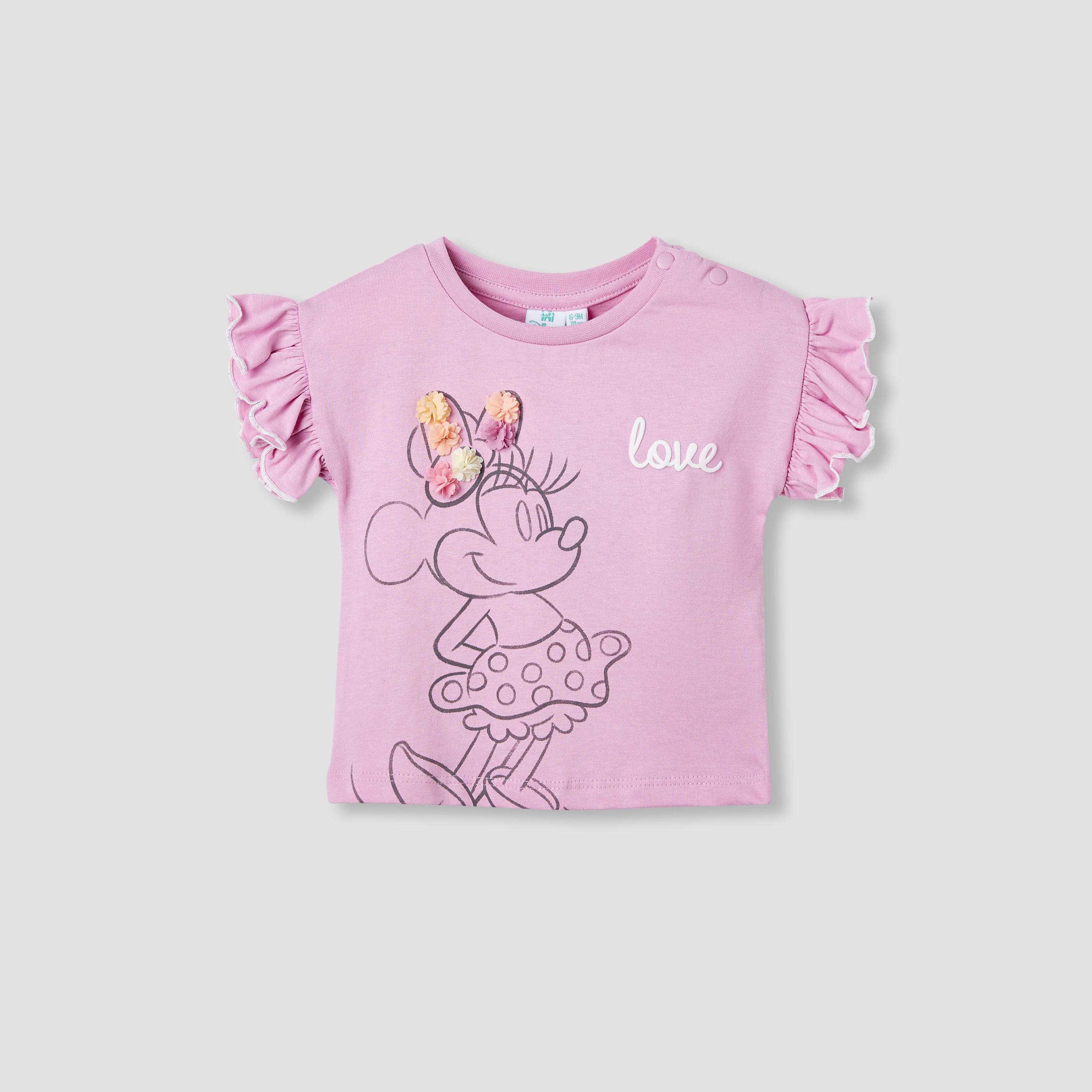 Disney Minnie Mouse Print T-shirt with Ruffles - Set of 2-baby-girls-clothing-tshirts-image-2