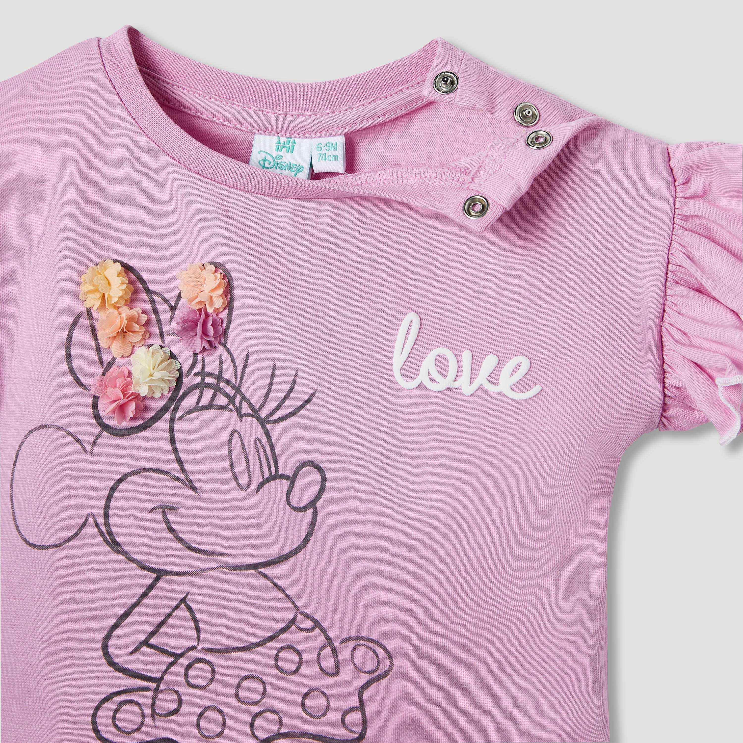 Disney Minnie Mouse Print T-shirt with Ruffles - Set of 2-baby-girls-clothing-tshirts-image-4