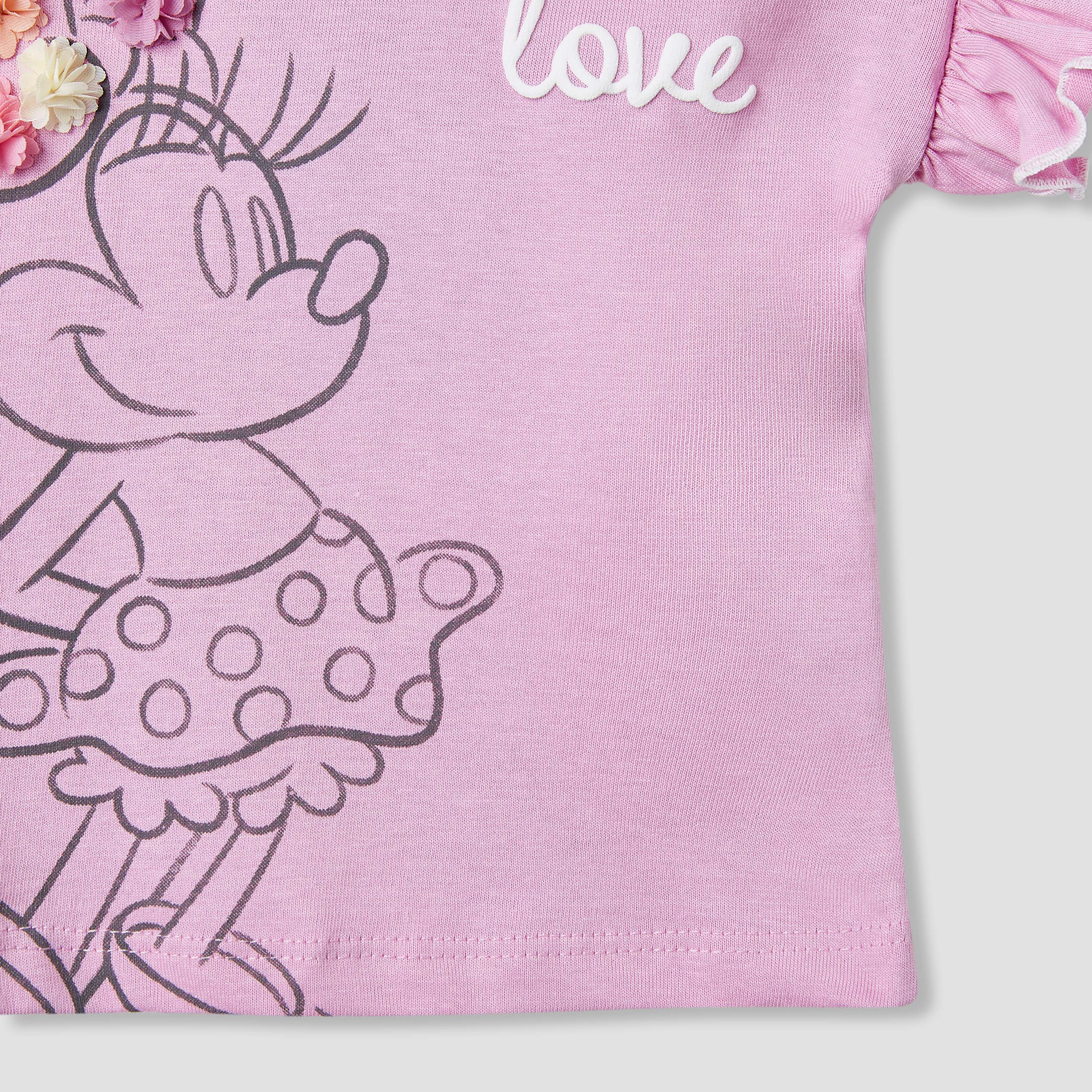 Disney Minnie Mouse Print T-shirt with Ruffles - Set of 2-baby-girls-clothing-tshirts-image-5