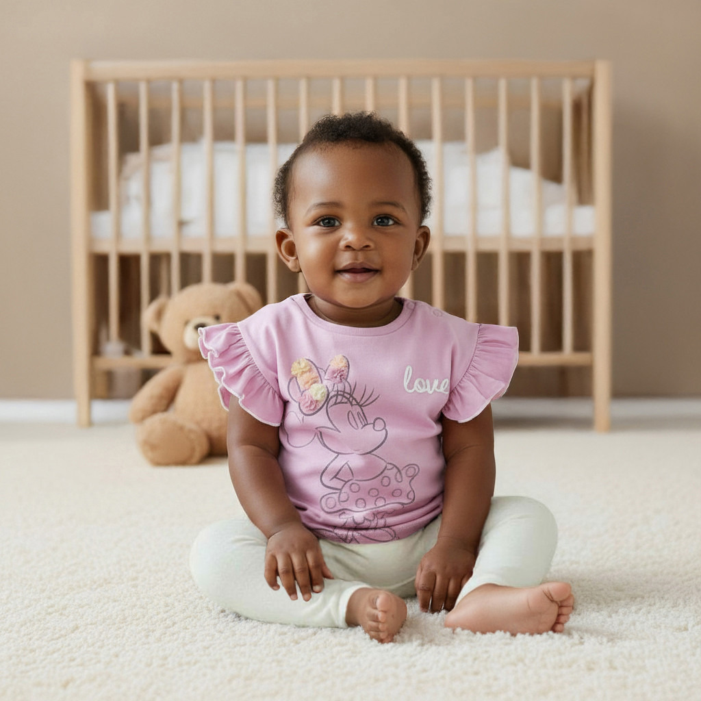 طقم تيشيرتات بكشكش وطبعات ميني ماوس من ديزني - طقم من قطعتين-baby-girls-clothing-tshirts-image-6
