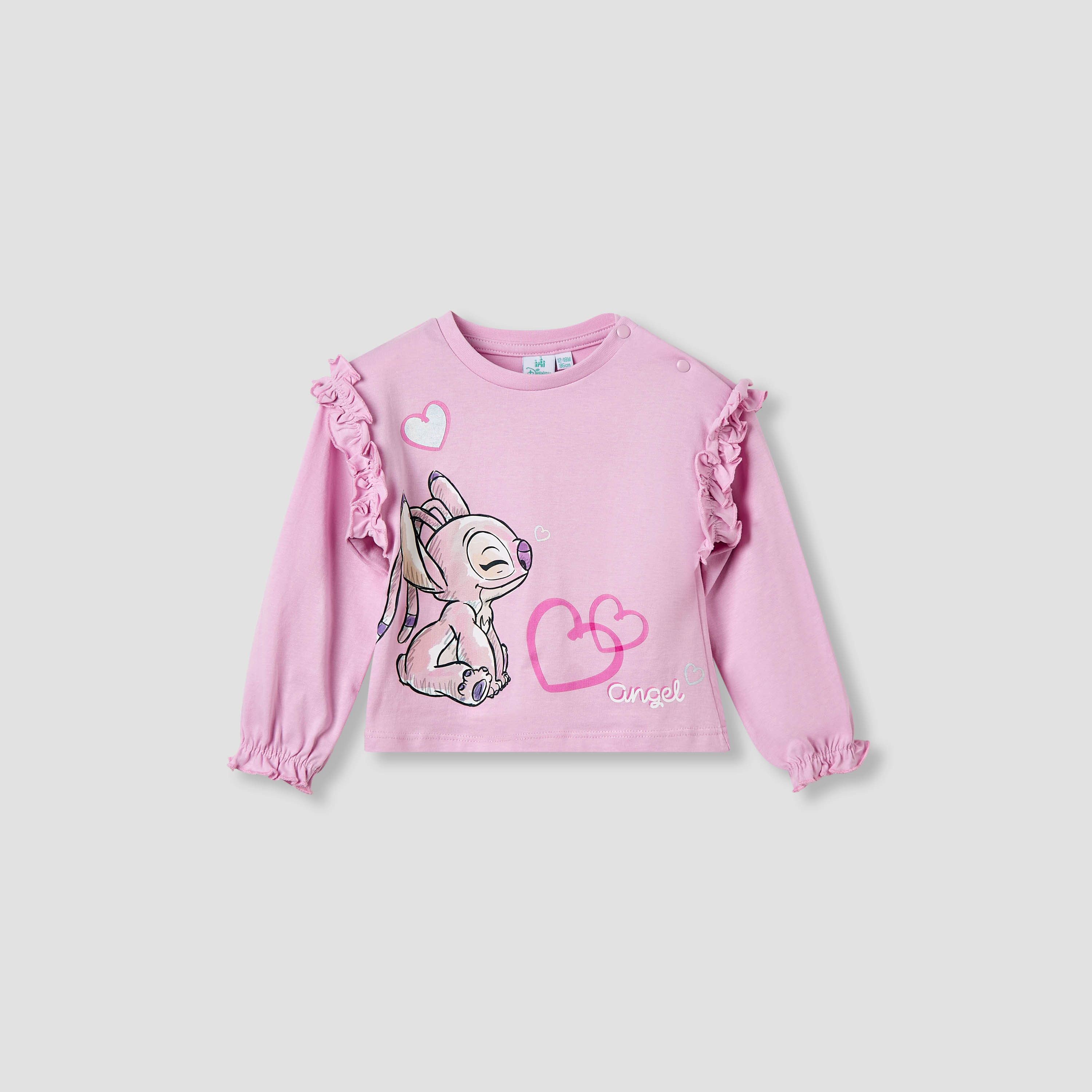 تيشيرتات قطن بياقة مستديرة وأكمام طويلة وطبعات للبنات من ديزني - طقم من قطعتين-baby-girls-clothing-tshirts-image-2