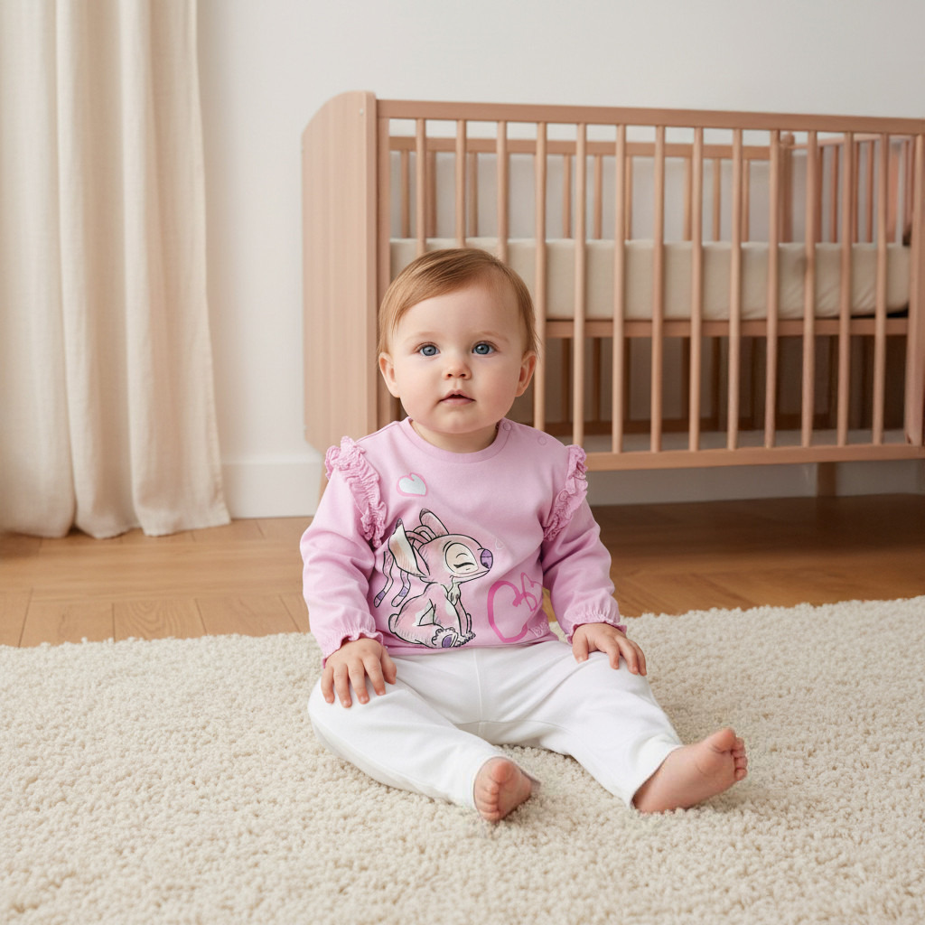 تيشيرتات قطن بياقة مستديرة وأكمام طويلة وطبعات للبنات من ديزني - طقم من قطعتين-baby-girls-clothing-tshirts-image-6