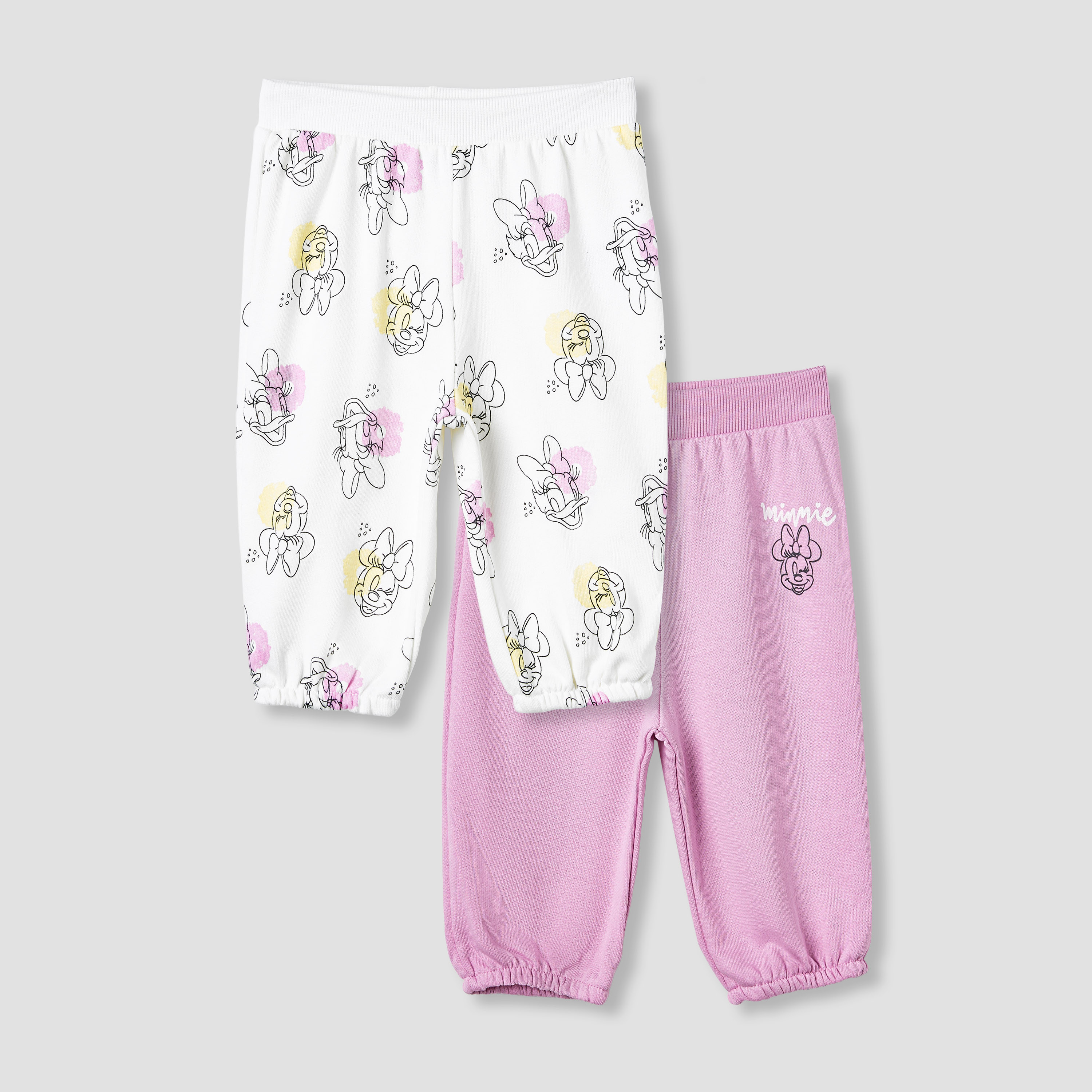 Disney Minnie Mouse Print Joggers - Set of 2-baby-girls-clothing-bottoms-joggersandtrackpants-image-1