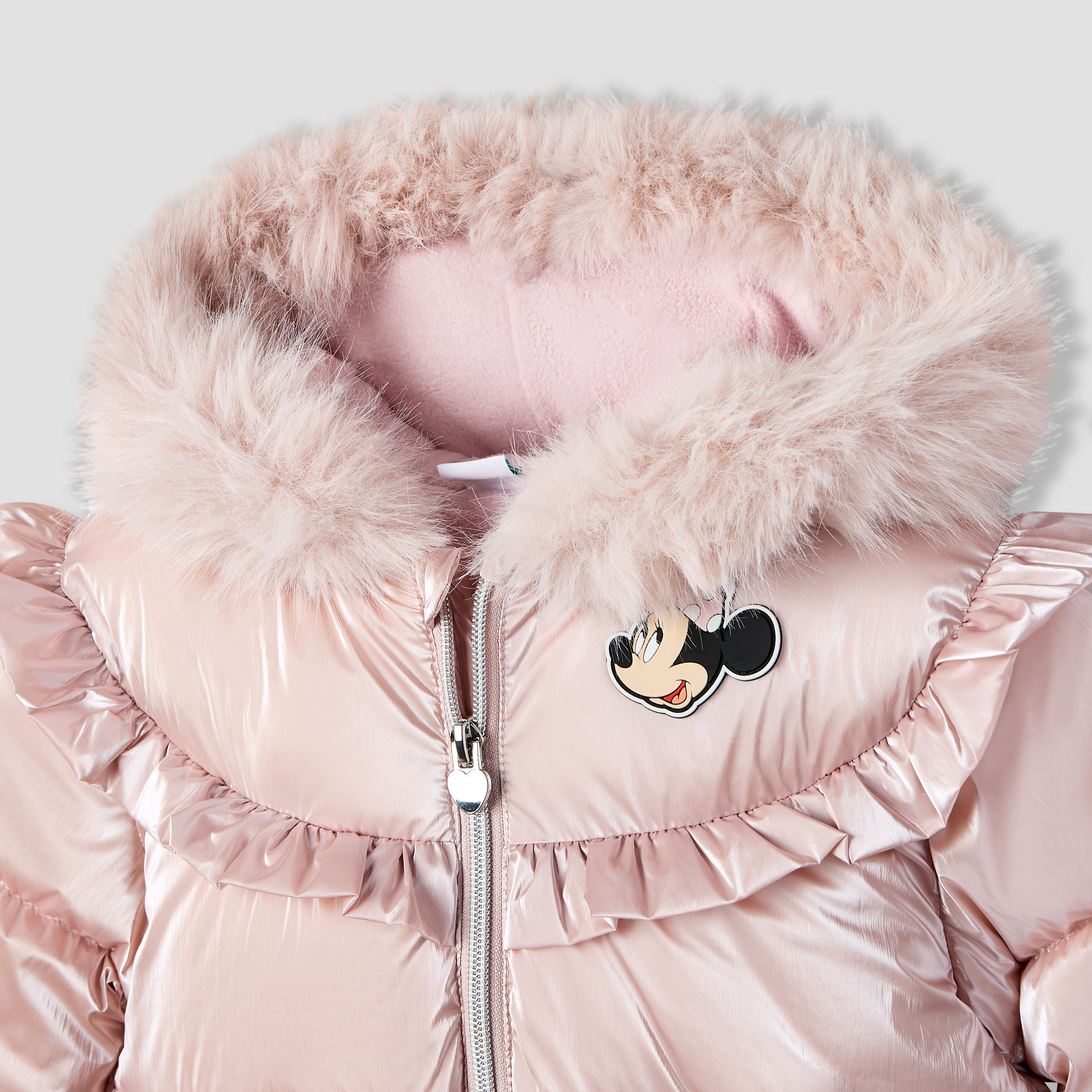 Disney Minnie Mouse Applique Hooded Heavy Jacket with Long Sleeves-baby-girls-clothing-jacketsandcoats-image-3