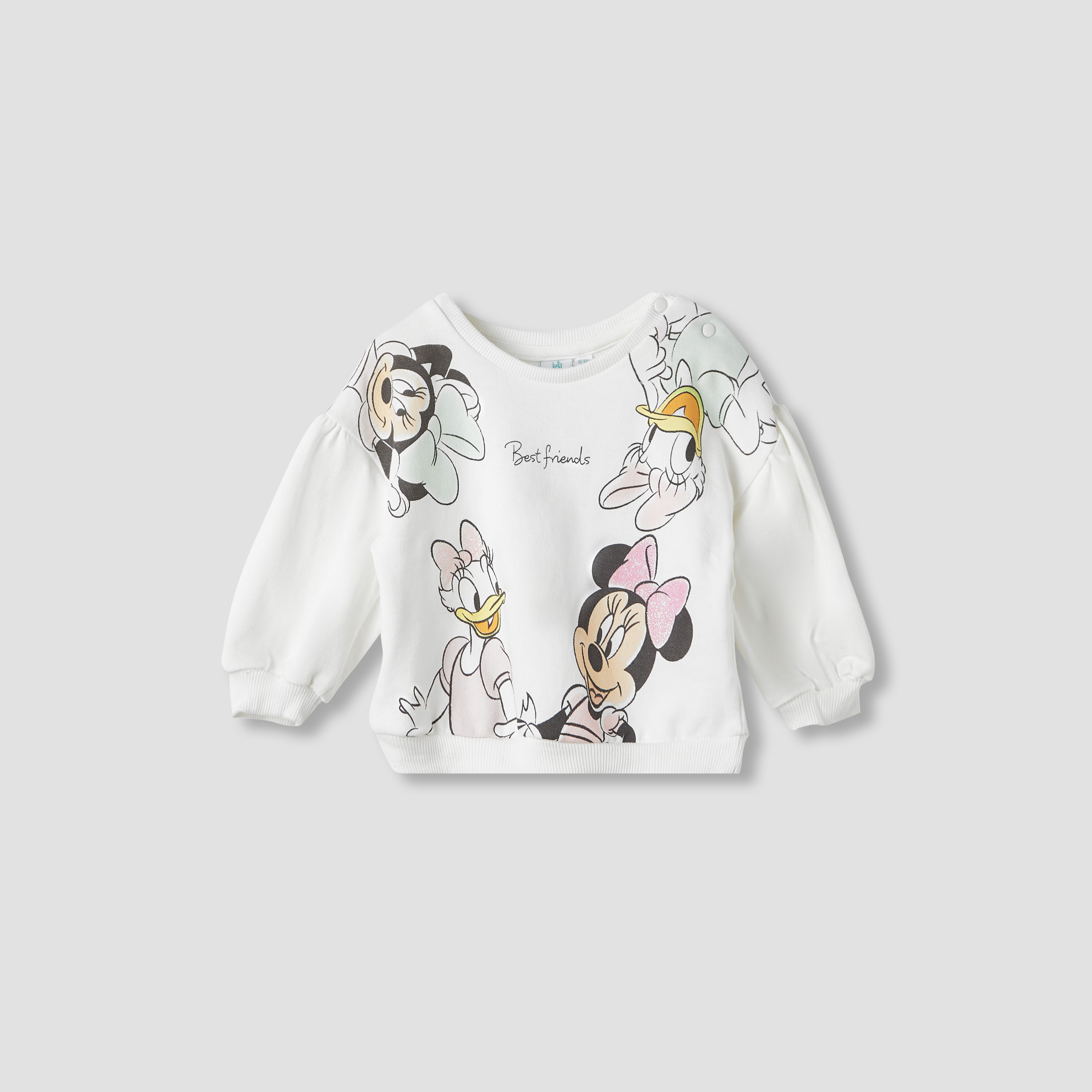 Disney Minnie Mouse and Daisy Duck Print Sweatshirt with Long Sleeves-baby-girls-clothing-winterwear-sweatshirts-image-1