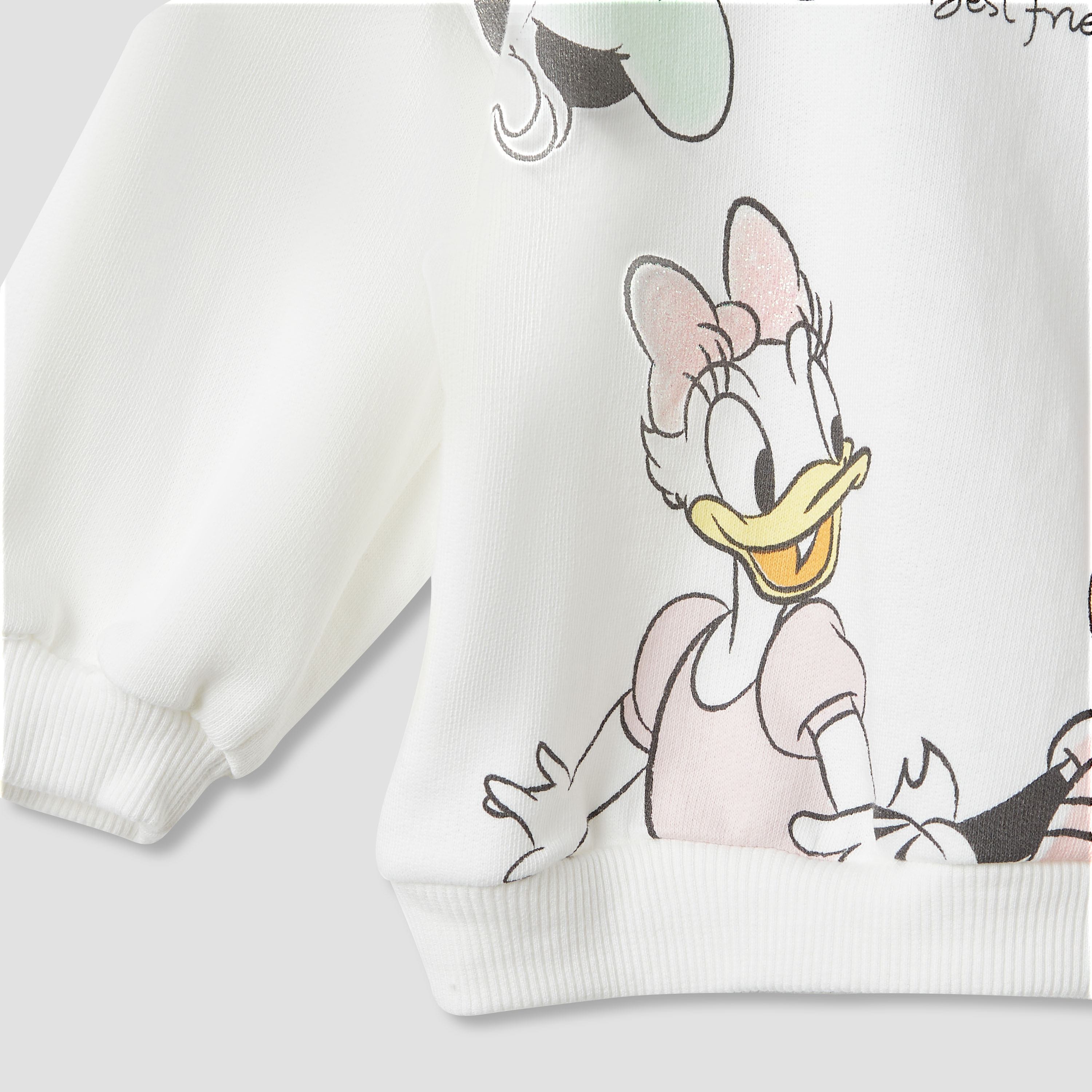 Disney Minnie Mouse and Daisy Duck Print Sweatshirt with Long Sleeves-baby-girls-clothing-winterwear-sweatshirts-image-4