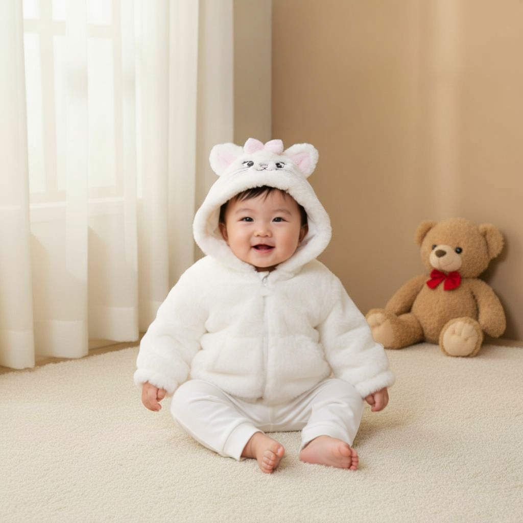 جاكيت بقبعة وتزيينات وأكمام طويلة من ديزني-baby-girls-clothing-winterwear-sweatshirts-image-2