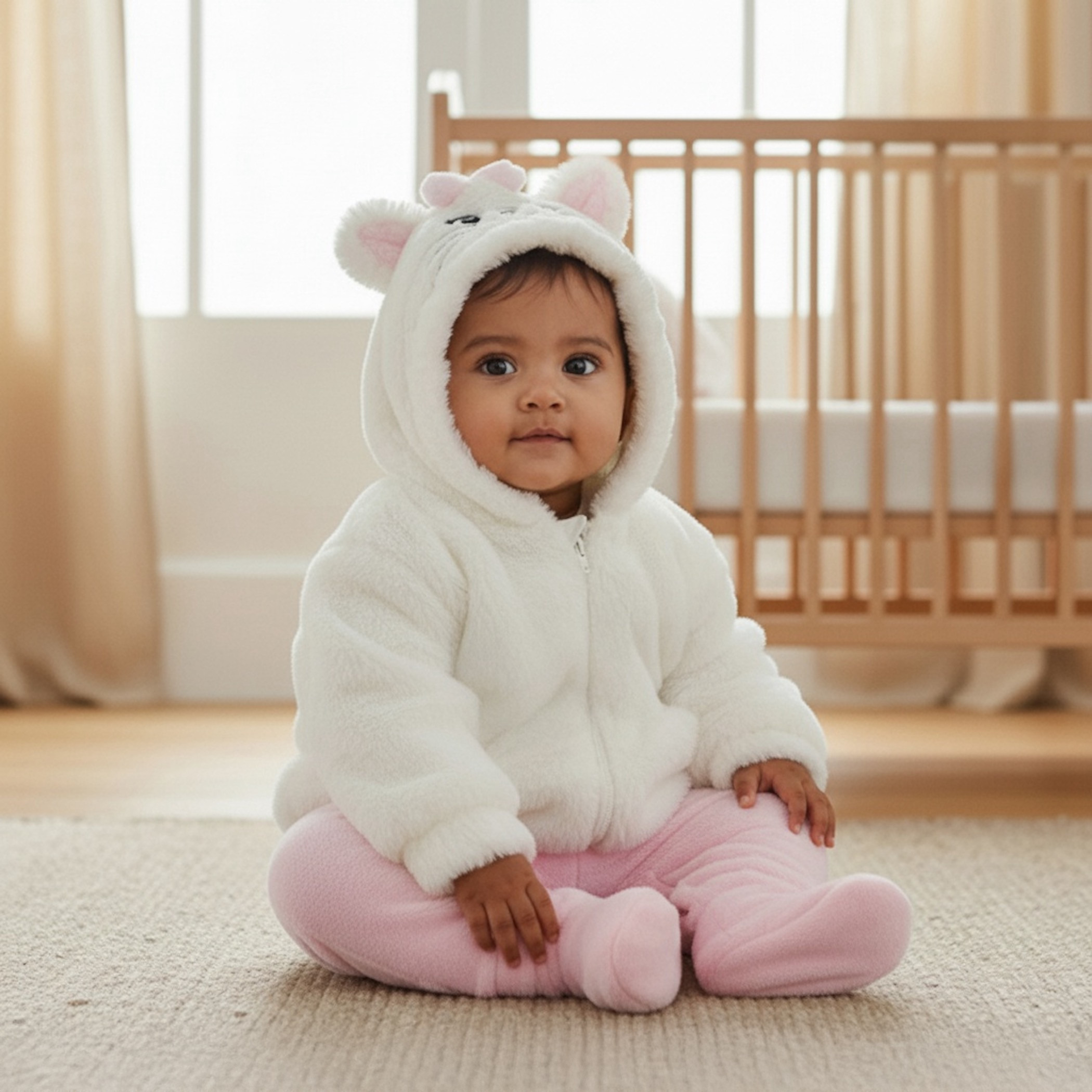 جاكيت بقبعة وتزيينات وأكمام طويلة من ديزني-baby-girls-clothing-winterwear-sweatshirts-image-1