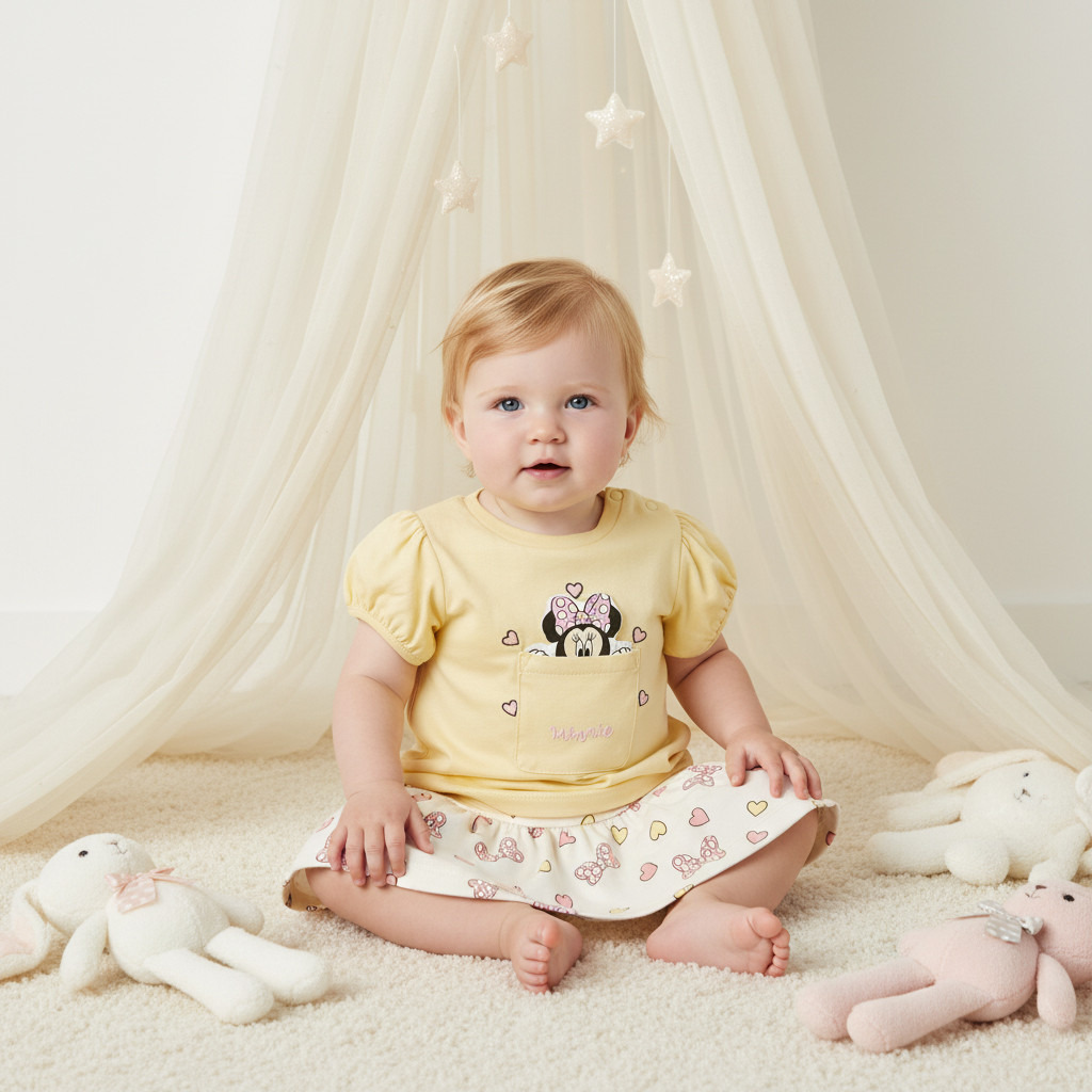 طقم تنورة وتيشيرت بزينة ميني ماوس من ديزني-baby-girls-clothing-setsandcoords-image-8