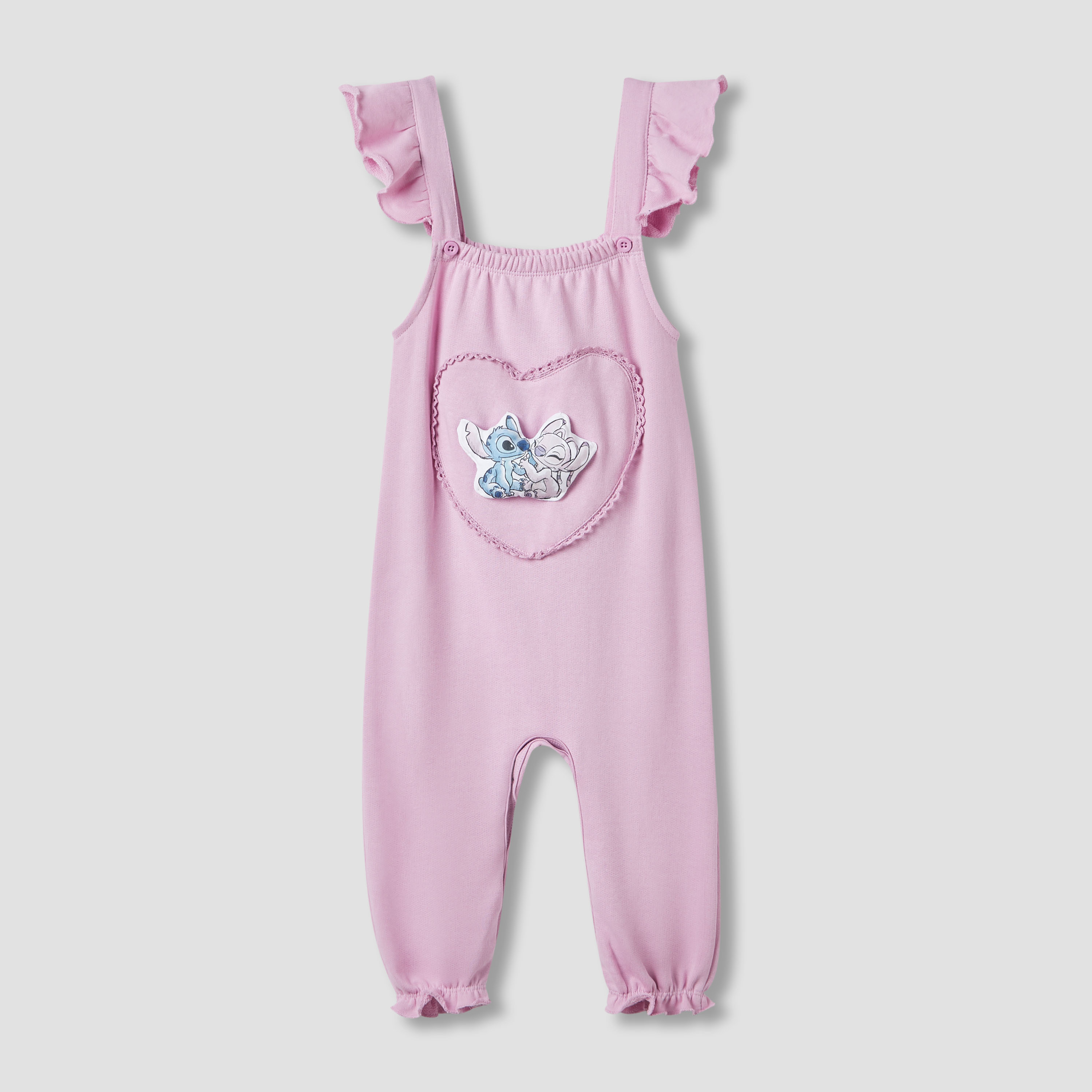 Disney Heart Print T-shirt and Dungarees Set-baby-girls-clothing-setsandcoords-image-2