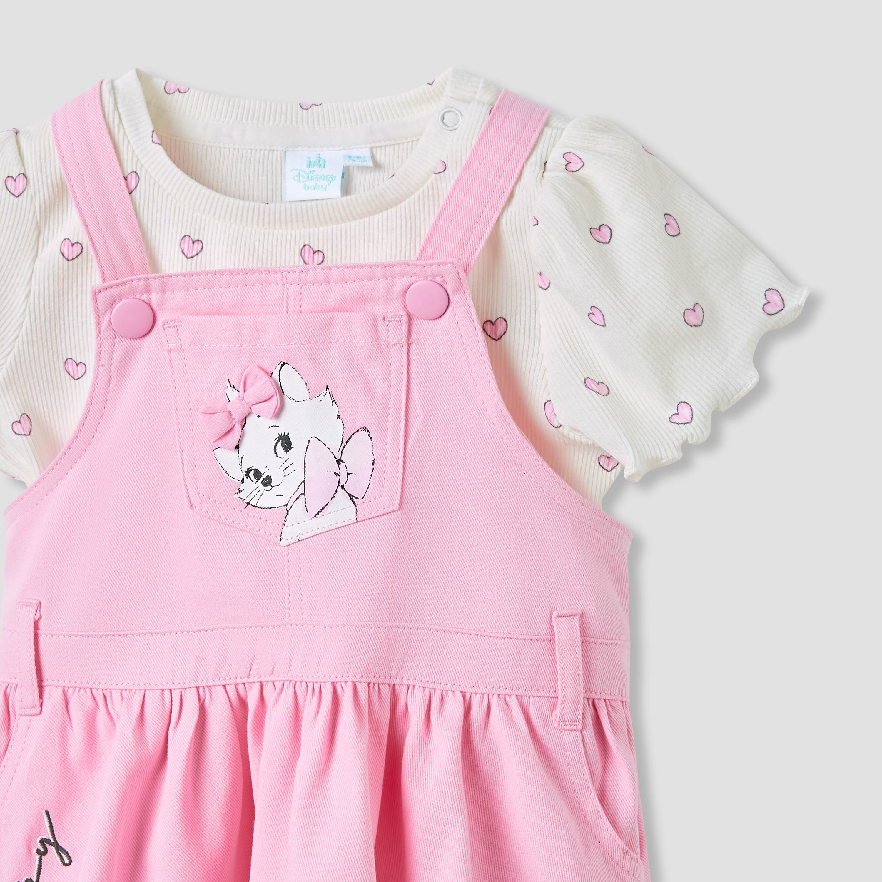 Disney Marie Cat Pinafore Dress and Printed Top Set-baby-girls-clothing-setsandcoords-image-4