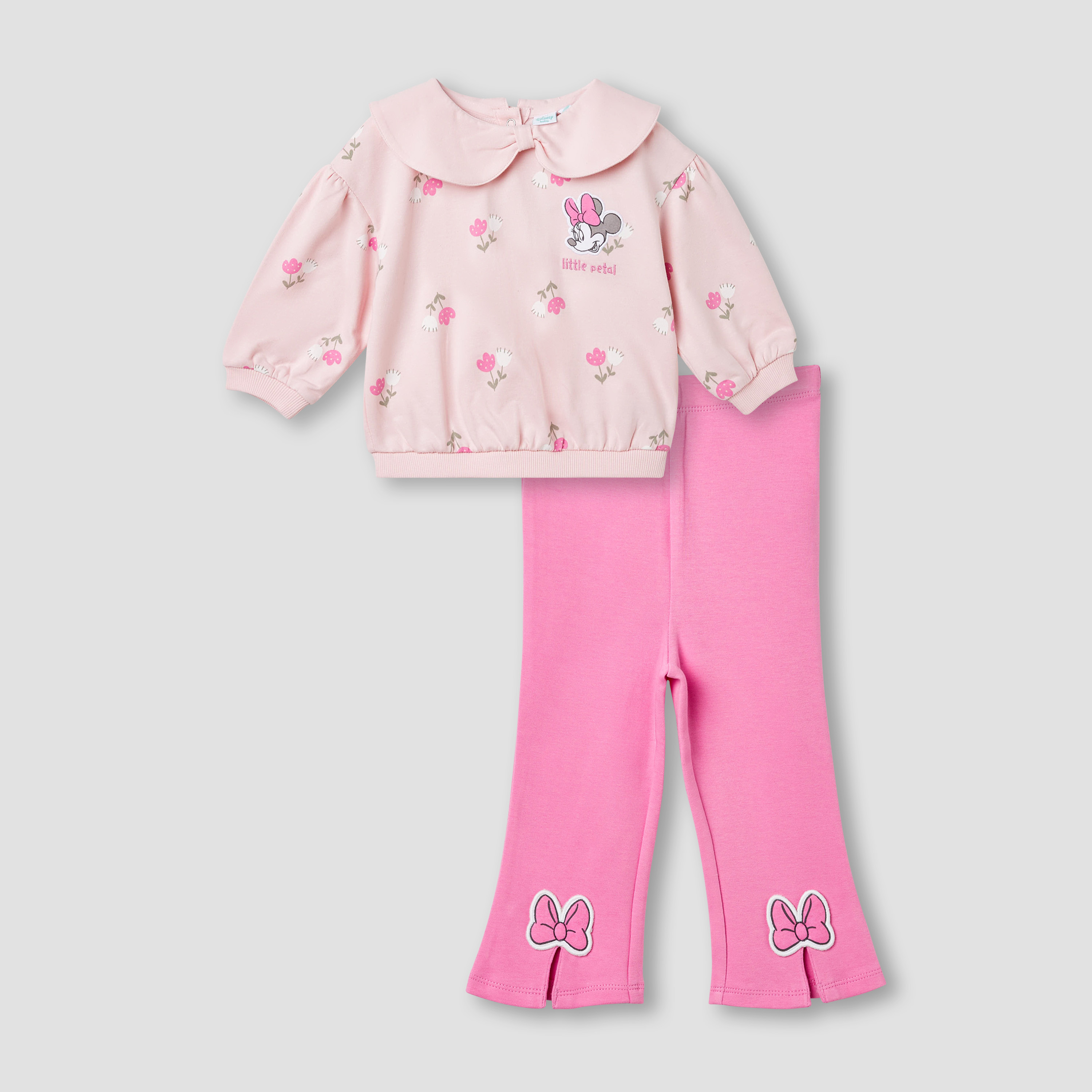 Disney Minnie Mouse Applique Top and Flared Pant Set-baby-girls-clothing-setsandcoords-image-1