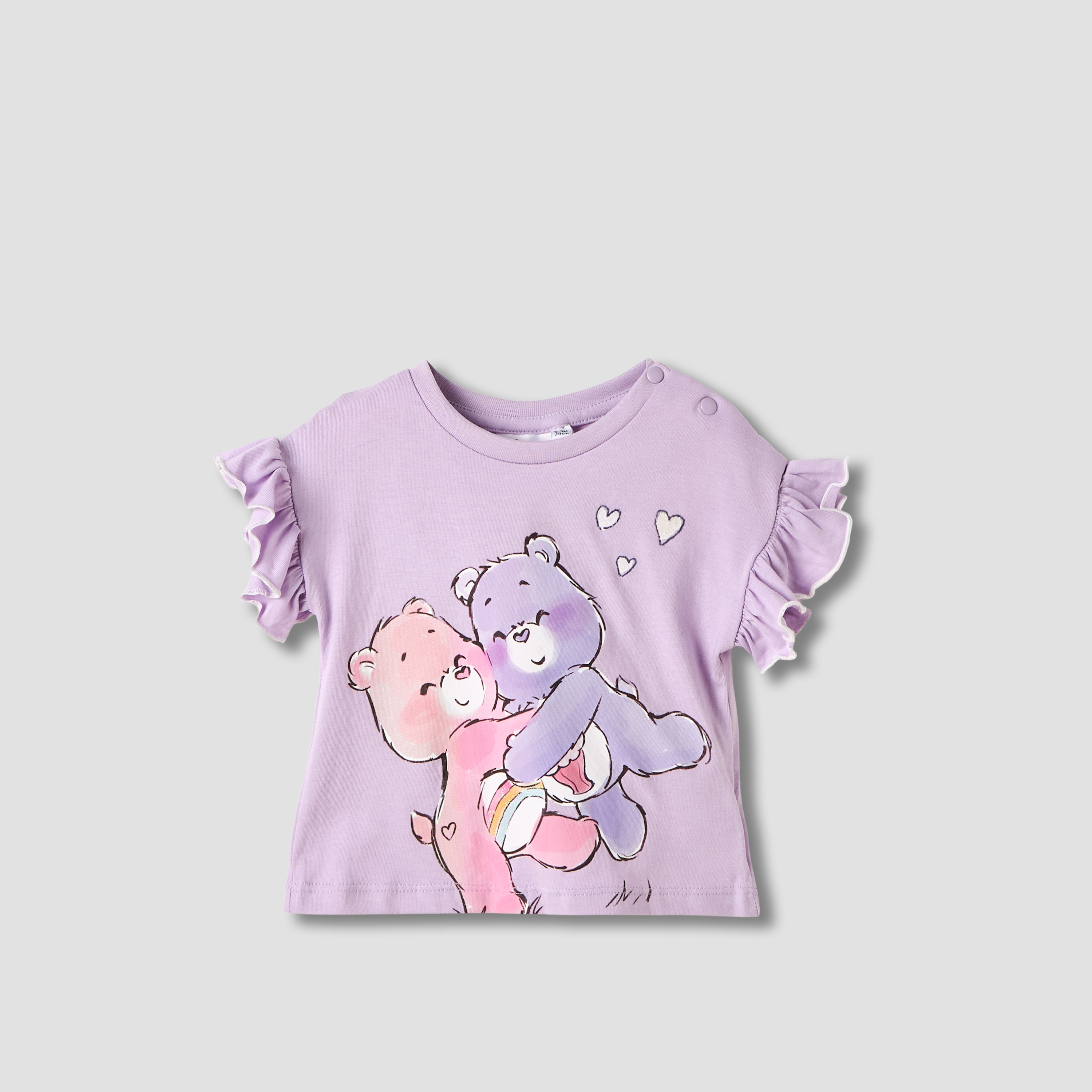 Cloud Co Care Bears Print T-shirt with Ruffle Sleeves - Set of 2-baby-girls-clothing-tshirts-image-3