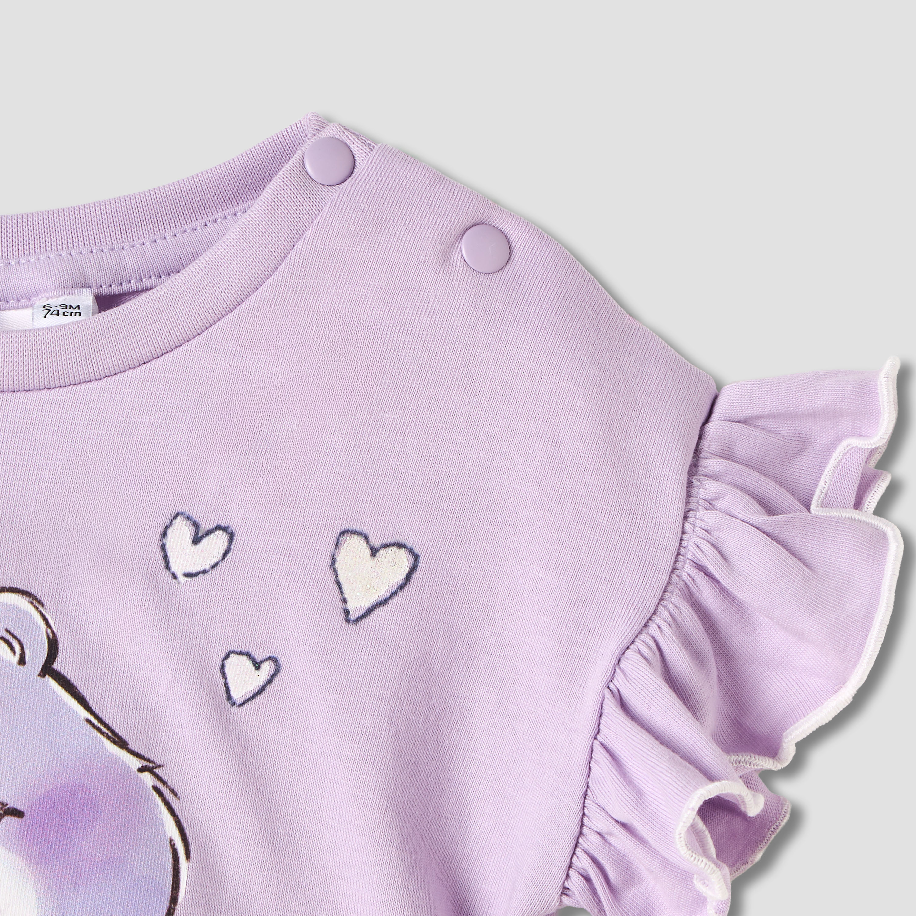 Cloud Co Care Bears Print T-shirt with Ruffle Sleeves - Set of 2-baby-girls-clothing-tshirts-image-4