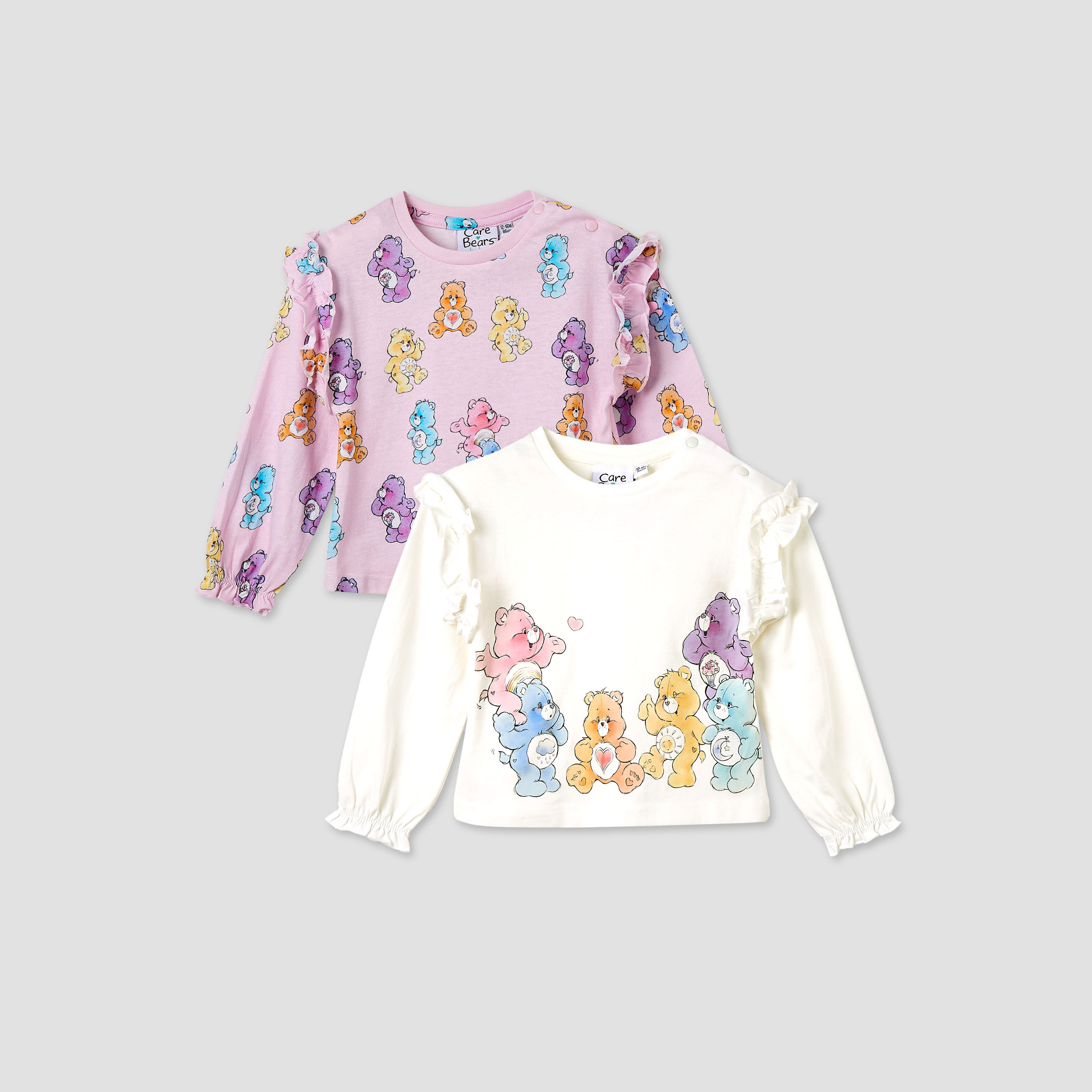 Cloud Co Girls Crew Neck T-shirt with Care Bear Print - Cotton - Long Sleeves-baby-girls-clothing-tshirts-image-1