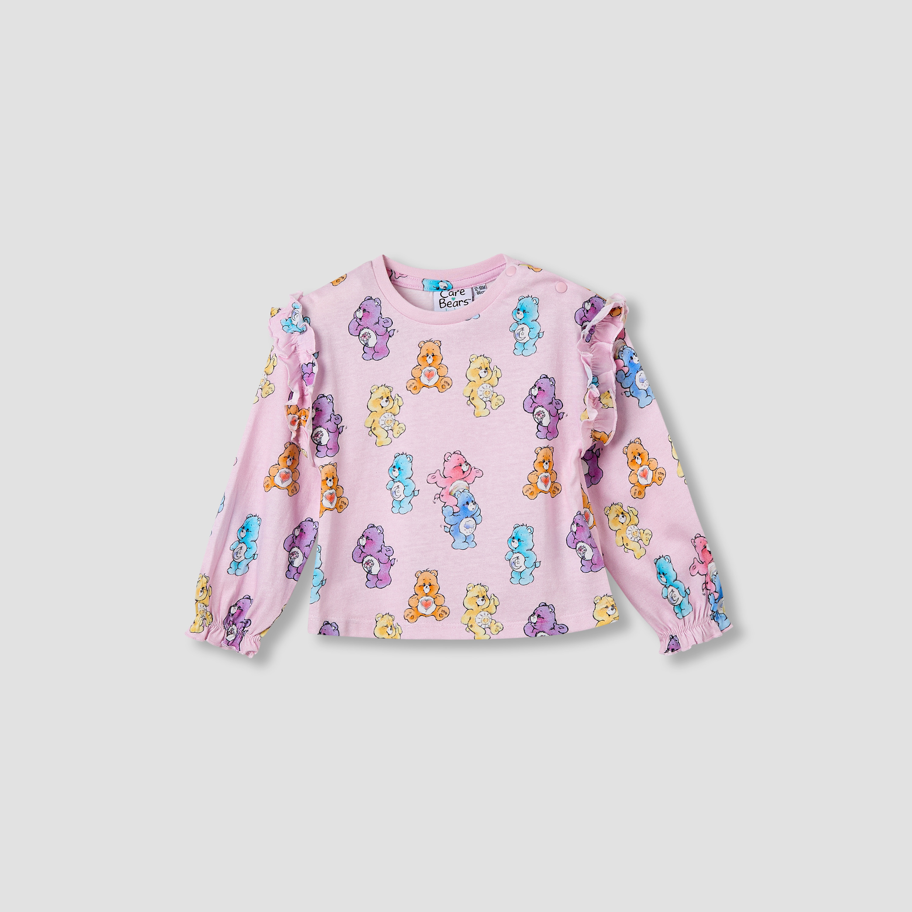 Cloud Co Girls Crew Neck T-shirt with Care Bear Print - Cotton - Long Sleeves-baby-girls-clothing-tshirts-image-2