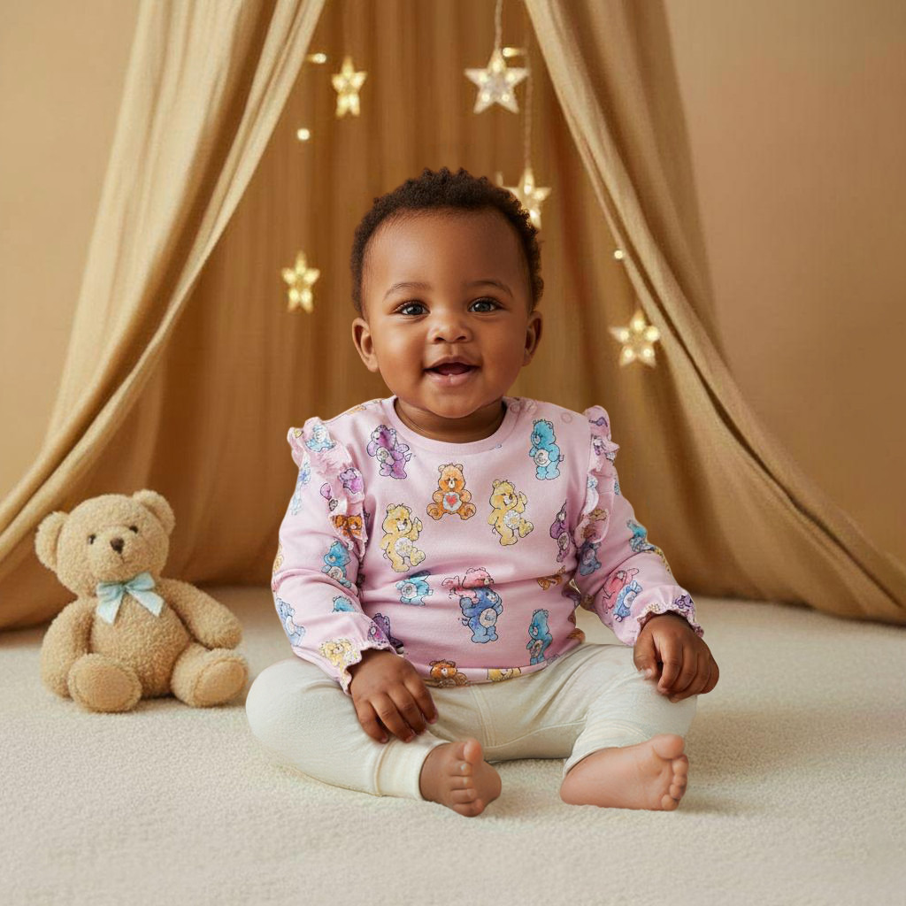 Cloud Co Girls Crew Neck T-shirt with Care Bear Print - Cotton - Long Sleeves-baby-girls-clothing-tshirts-image-5