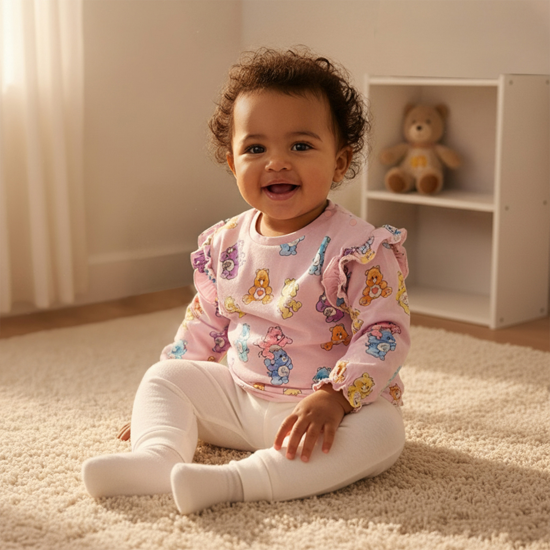 Cloud Co Girls Crew Neck T-shirt with Care Bear Print - Cotton - Long Sleeves-baby-girls-clothing-tshirts-image-6
