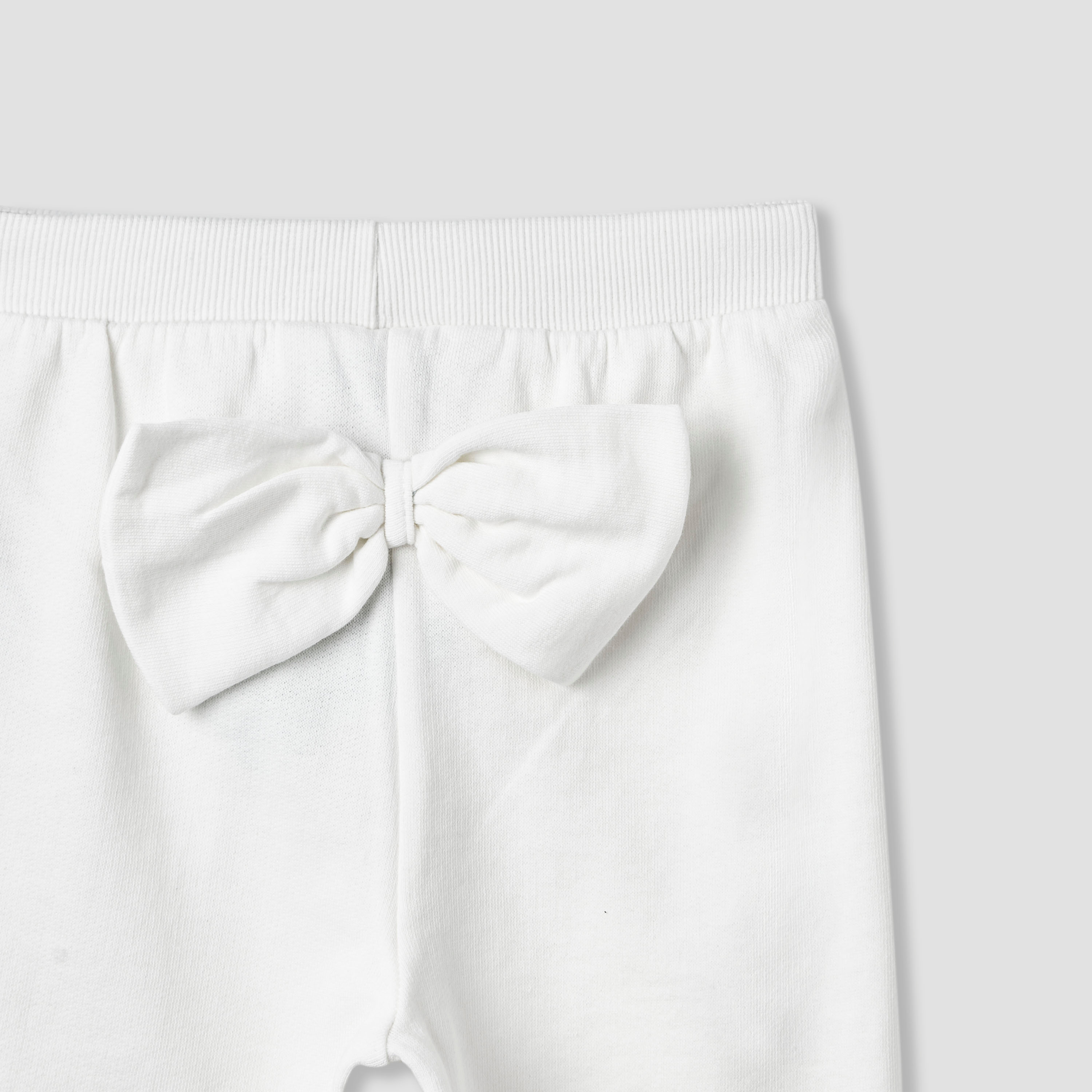 Cloud Co Bow Accent Joggers with Elasticated Waistband - Set of 2-baby-girls-clothing-multipacks-image-6