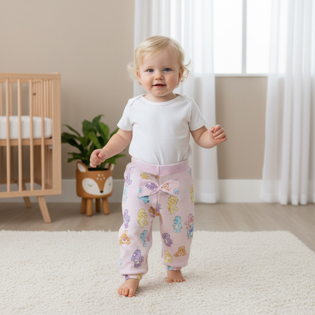 Cloud Co Bow Accent Joggers with Elasticated Waistband - Set of 2-baby-girls-clothing-multipacks-image-8
