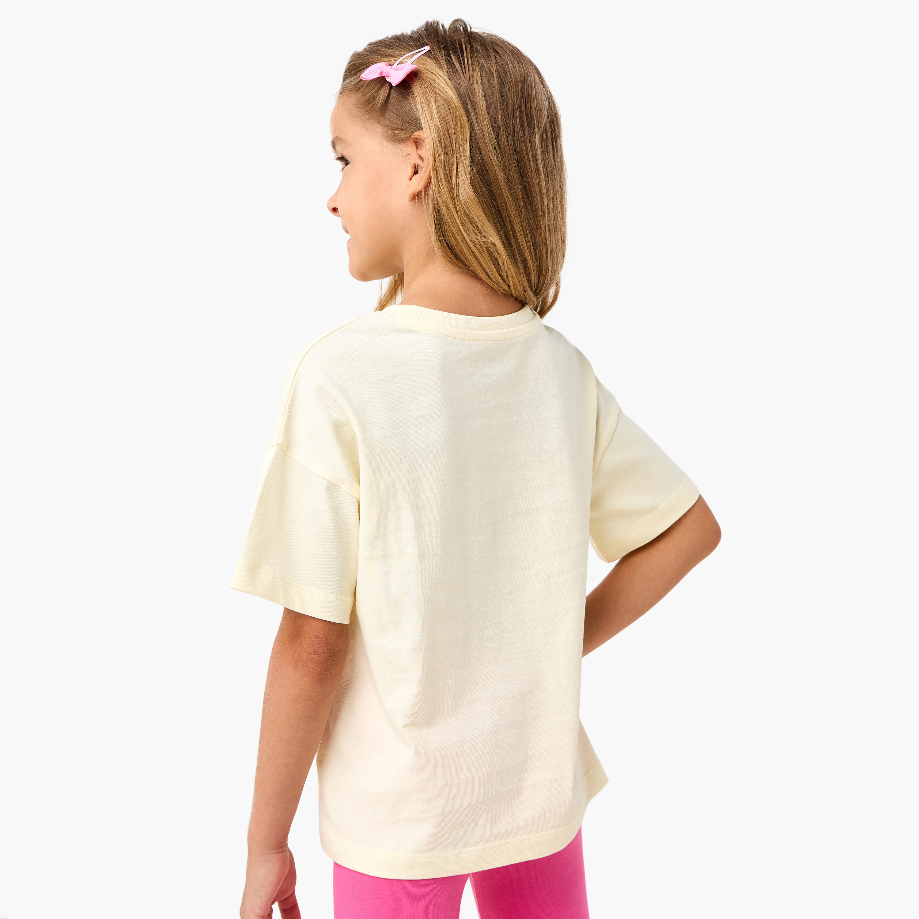 Juniors Printed T-shirt with Short Sleeves-girls-clothing-tshirts-image-3