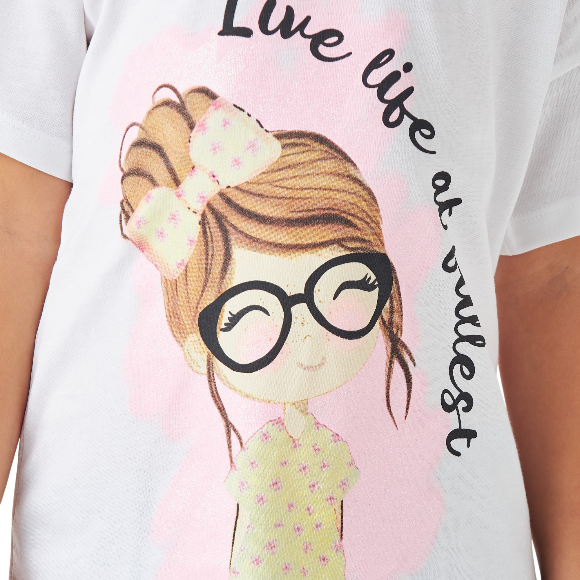 تيشيرت بأكمام قصيرة وطبعات جرافيك من جونيورز-girls-clothing-tshirts-image-4
