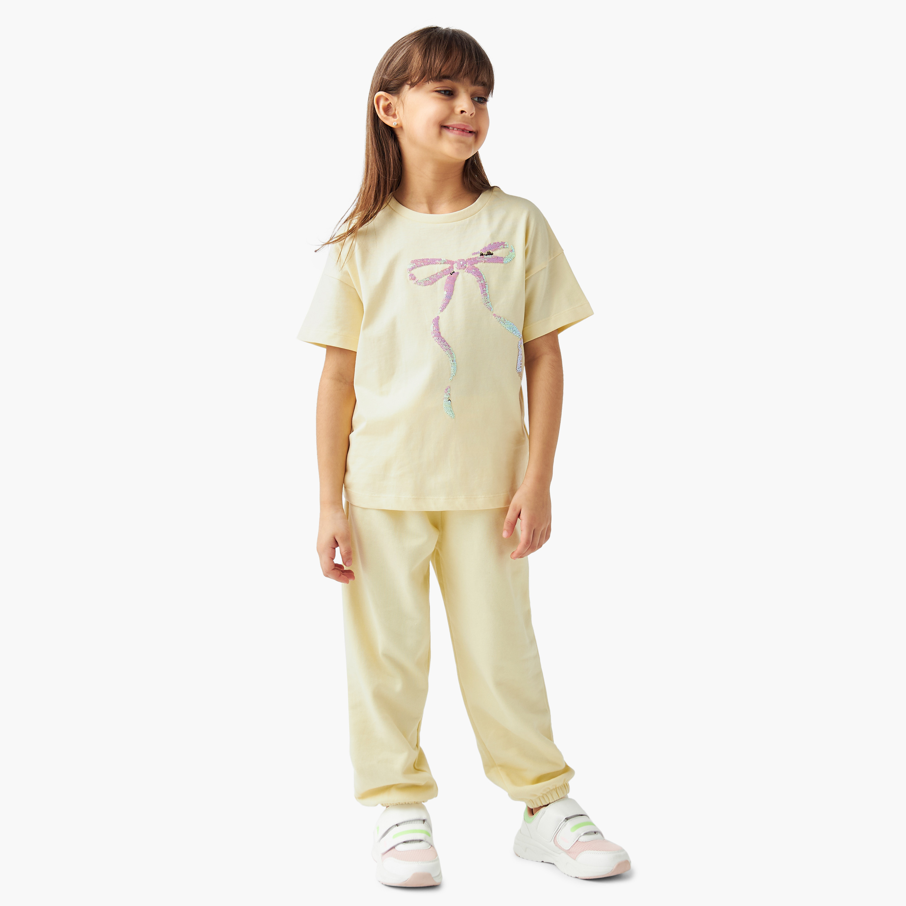 Juniors Bow Embellished T-shirt-girls-clothing-tshirts-image-2