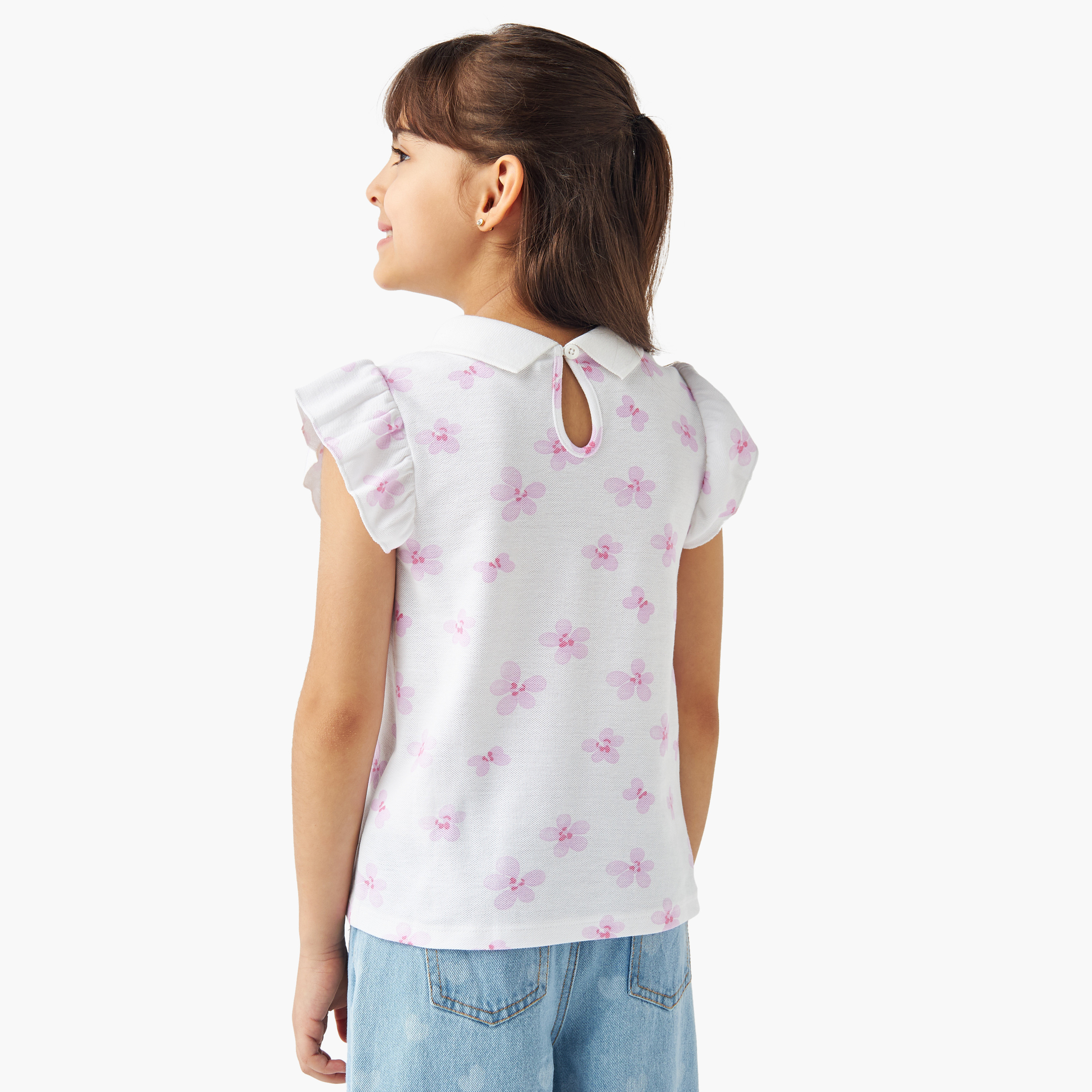 تيشيرت بولو بأكمام قصيرة وطبعات من جونيورز-girls-clothing-tshirts-image-3