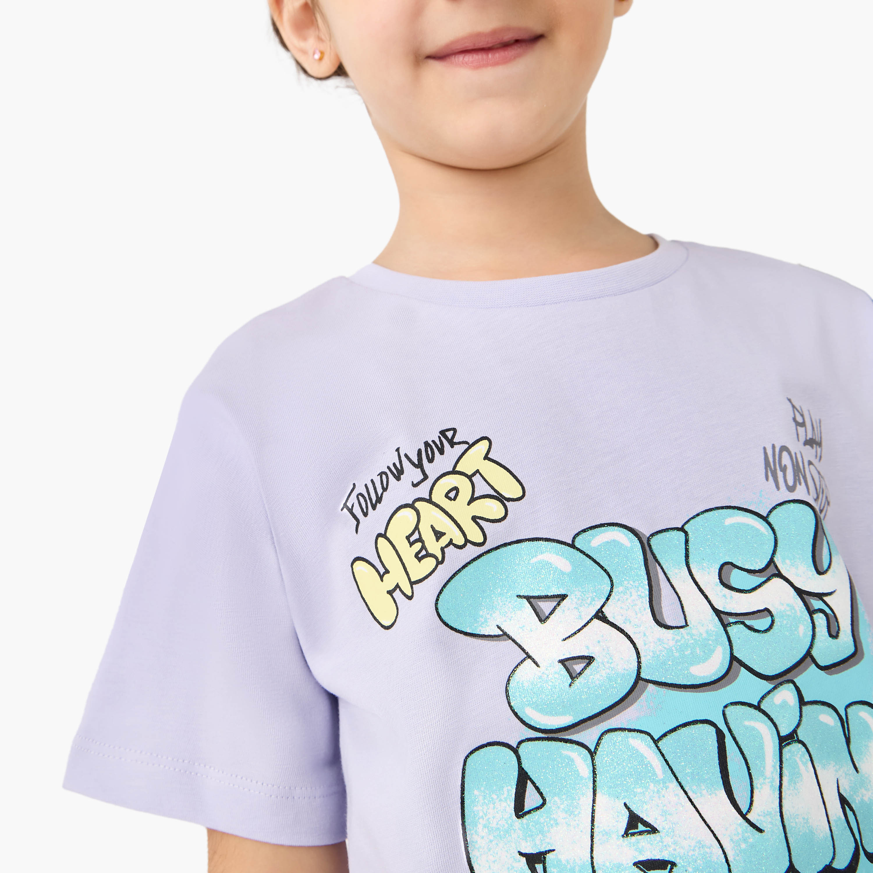 تيشيرت بأكمام قصيرة وطبعات من جونيورز-girls-clothing-tshirts-image-4
