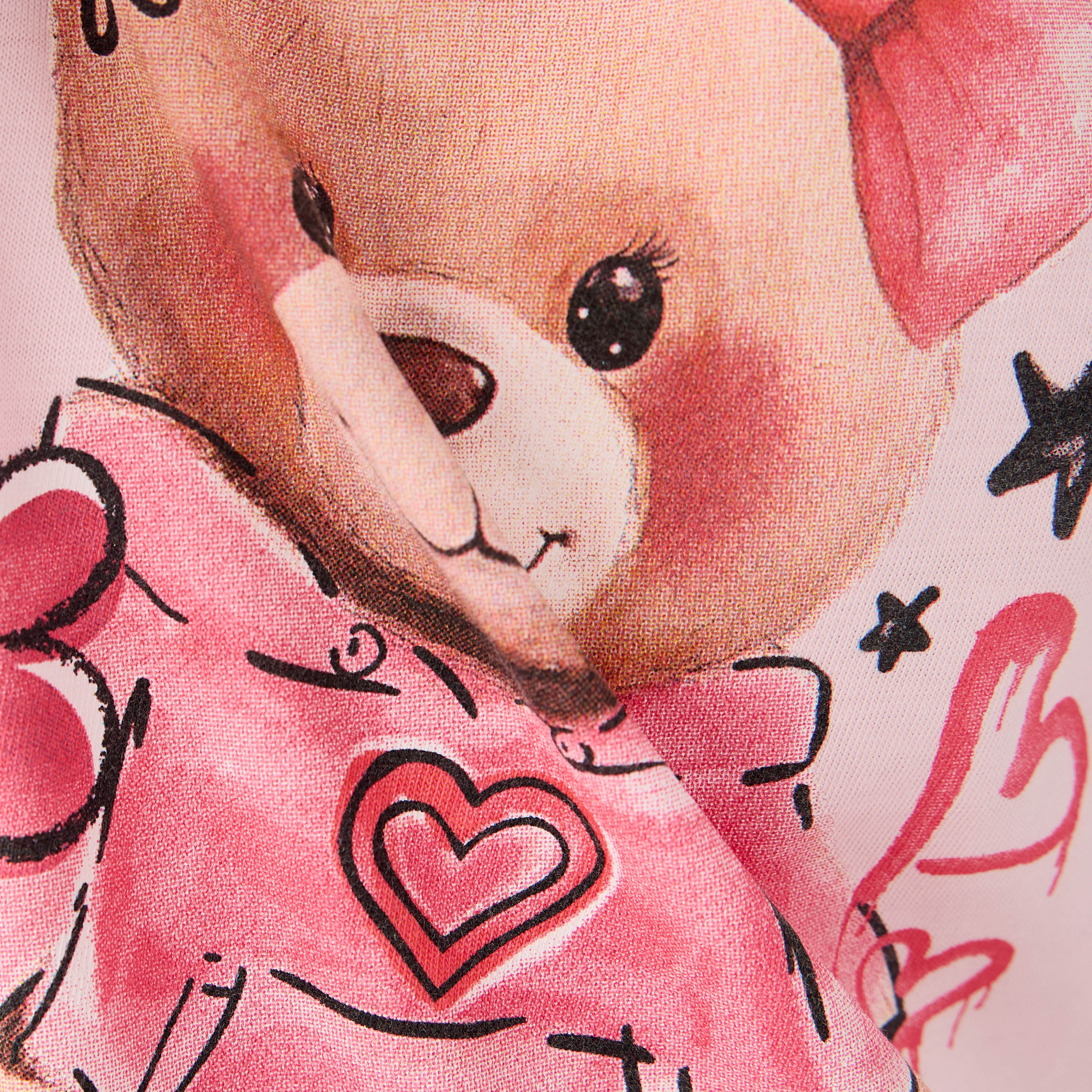 Juniors Teddy Bear Print T-shirt with Long Sleeves-girls-clothing-tshirts-image-5