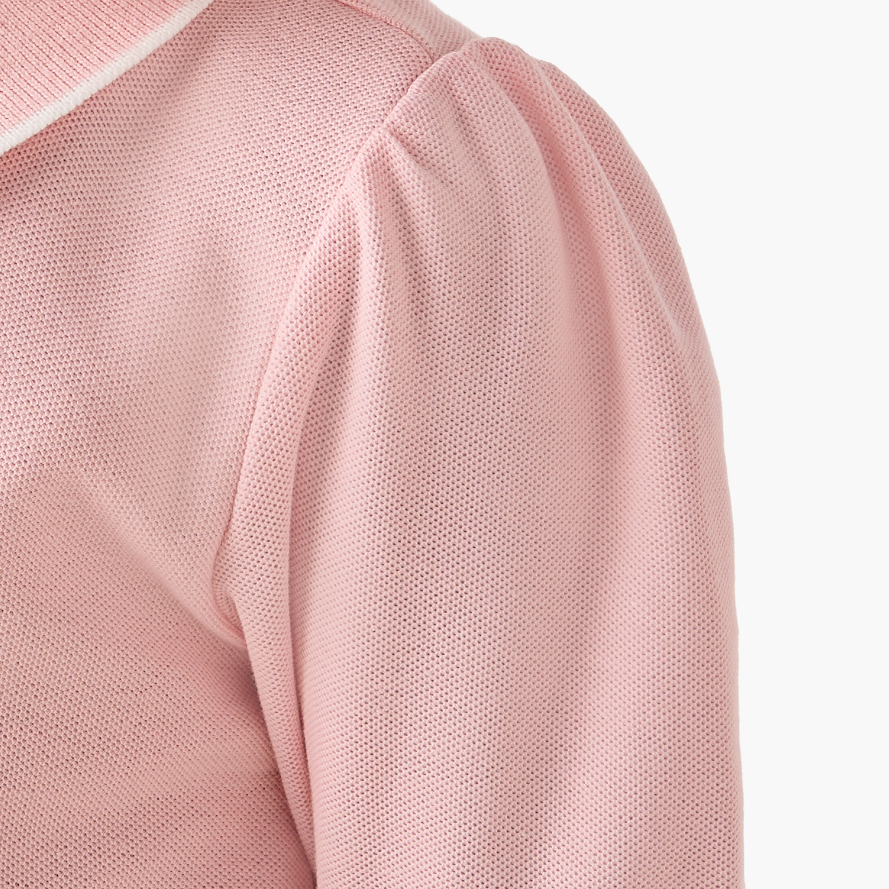 Juniors Polo Neck Long SleevesT-shirt with Butterfly Embroidery-girls-clothing-tshirts-image-5