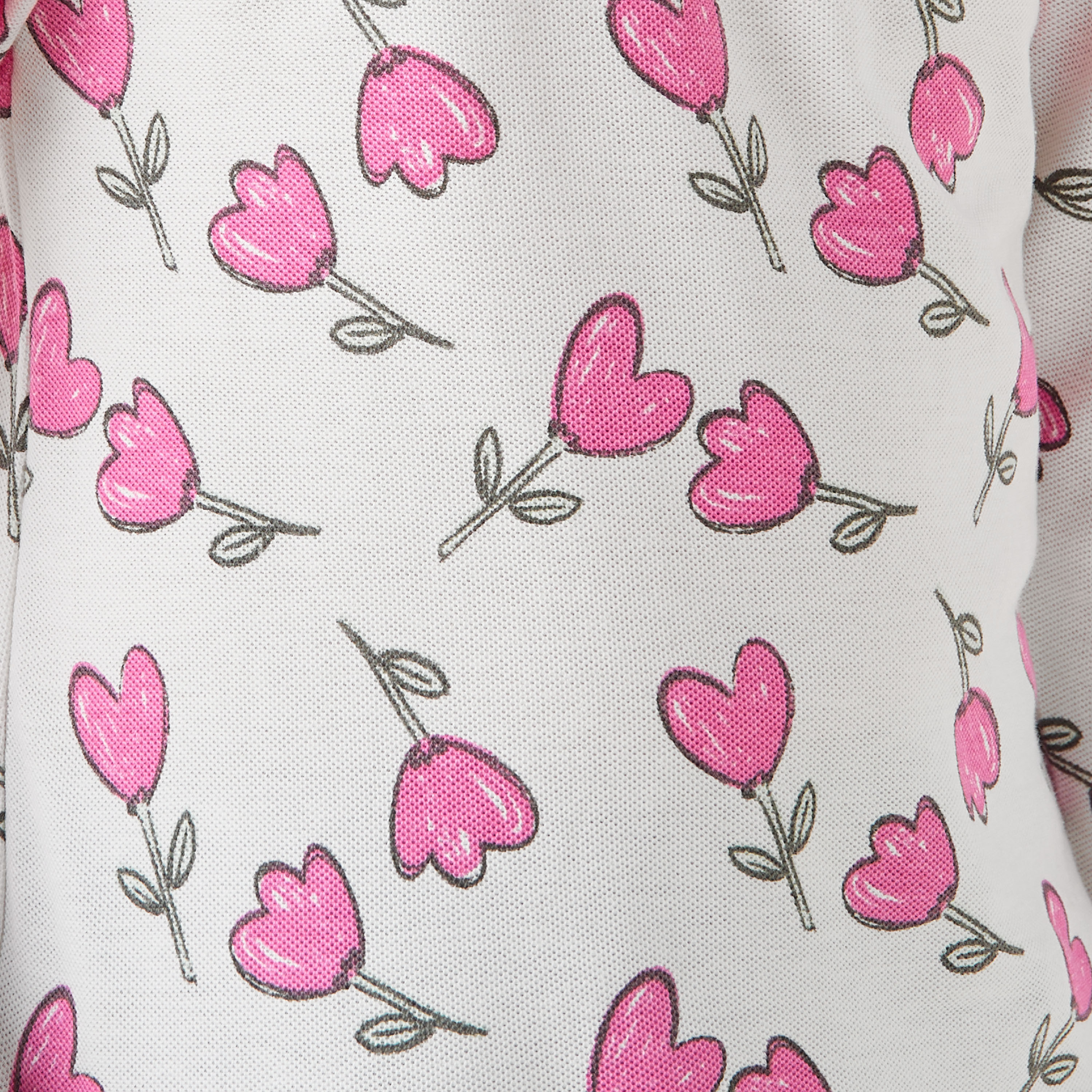 Juniors Polo Neck Short Sleeves T-shirt with Floral Print-girls-clothing-tshirts-image-5