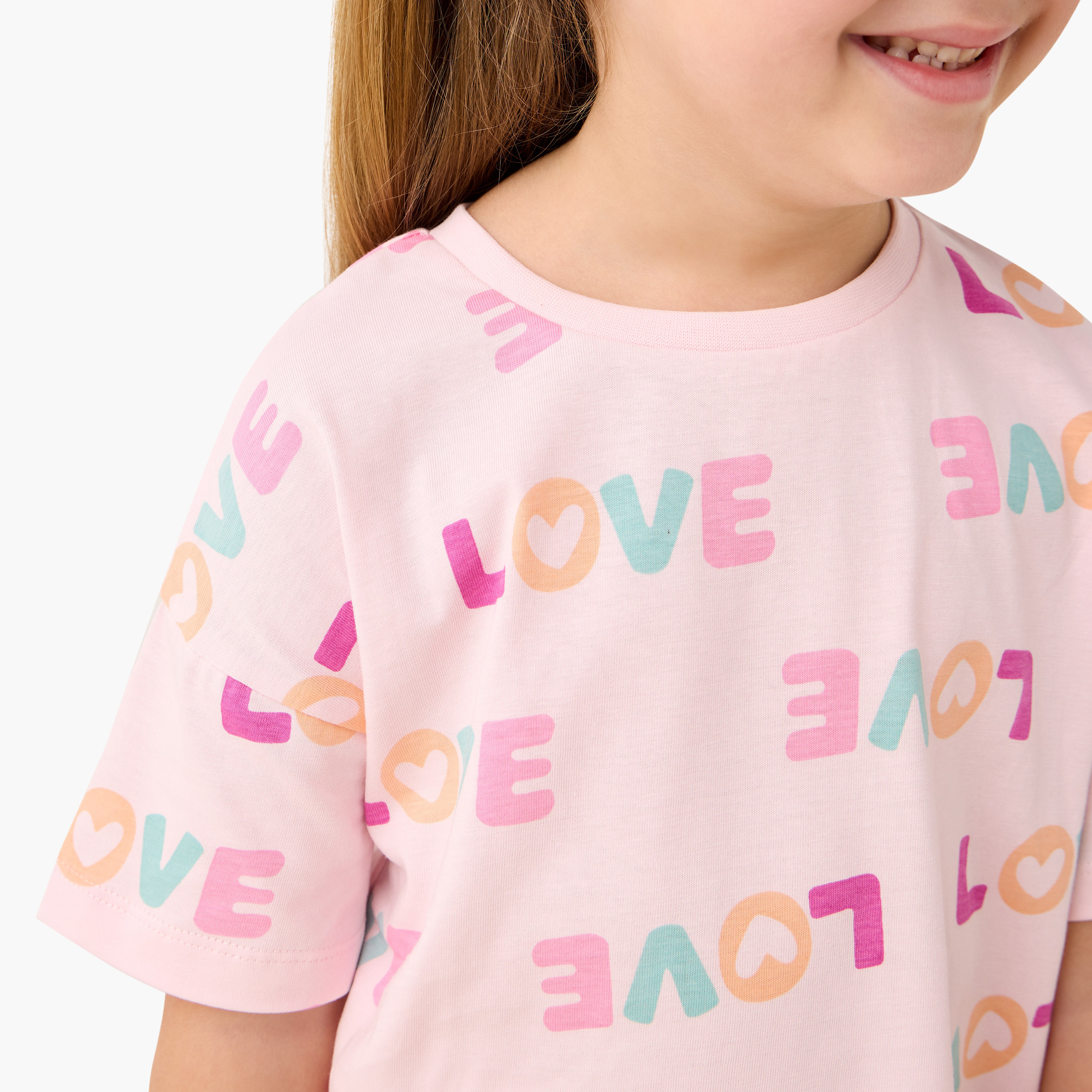 Juniors Printed T-shirt with Short Sleeves - Set of 2-girls-clothing-tshirts-image-5