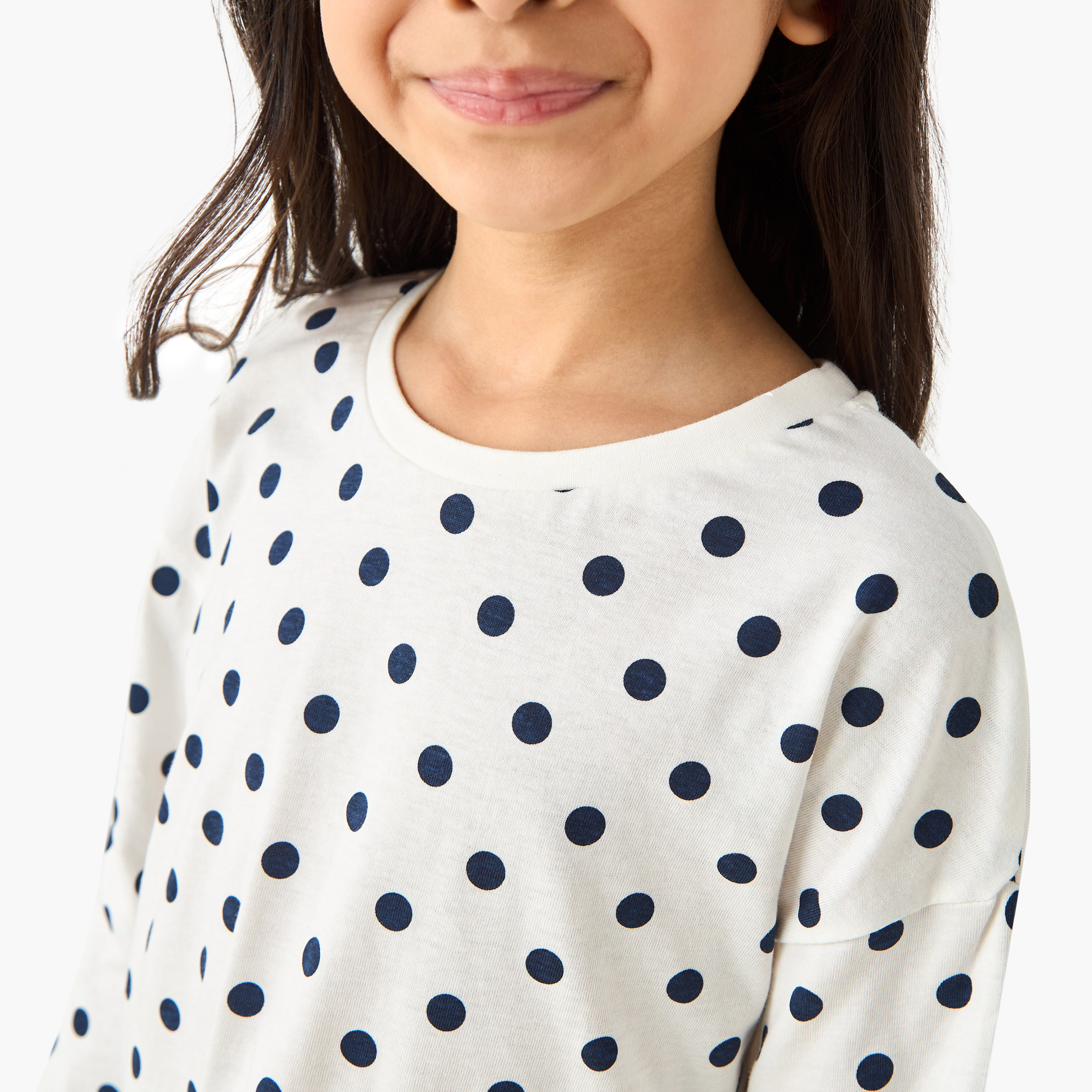 Juniors Girls Crew Neck Top with Assorted Print - Cotton - Long Sleeves - Set of 2-girls-clothing-multipacks-image-4