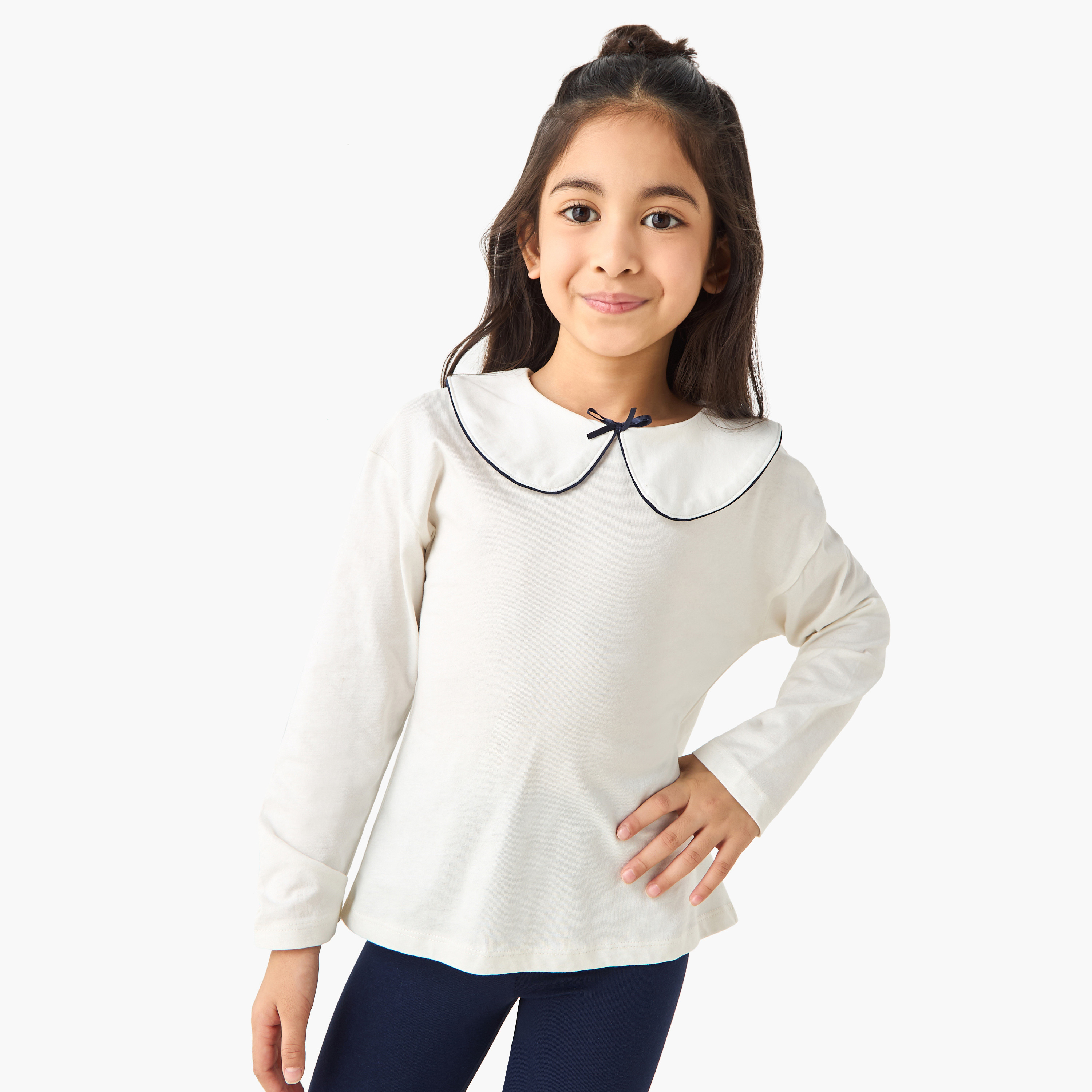 Juniors Girls Crew Neck Top with Assorted Print - Cotton - Long Sleeves - Set of 2-girls-clothing-multipacks-image-6