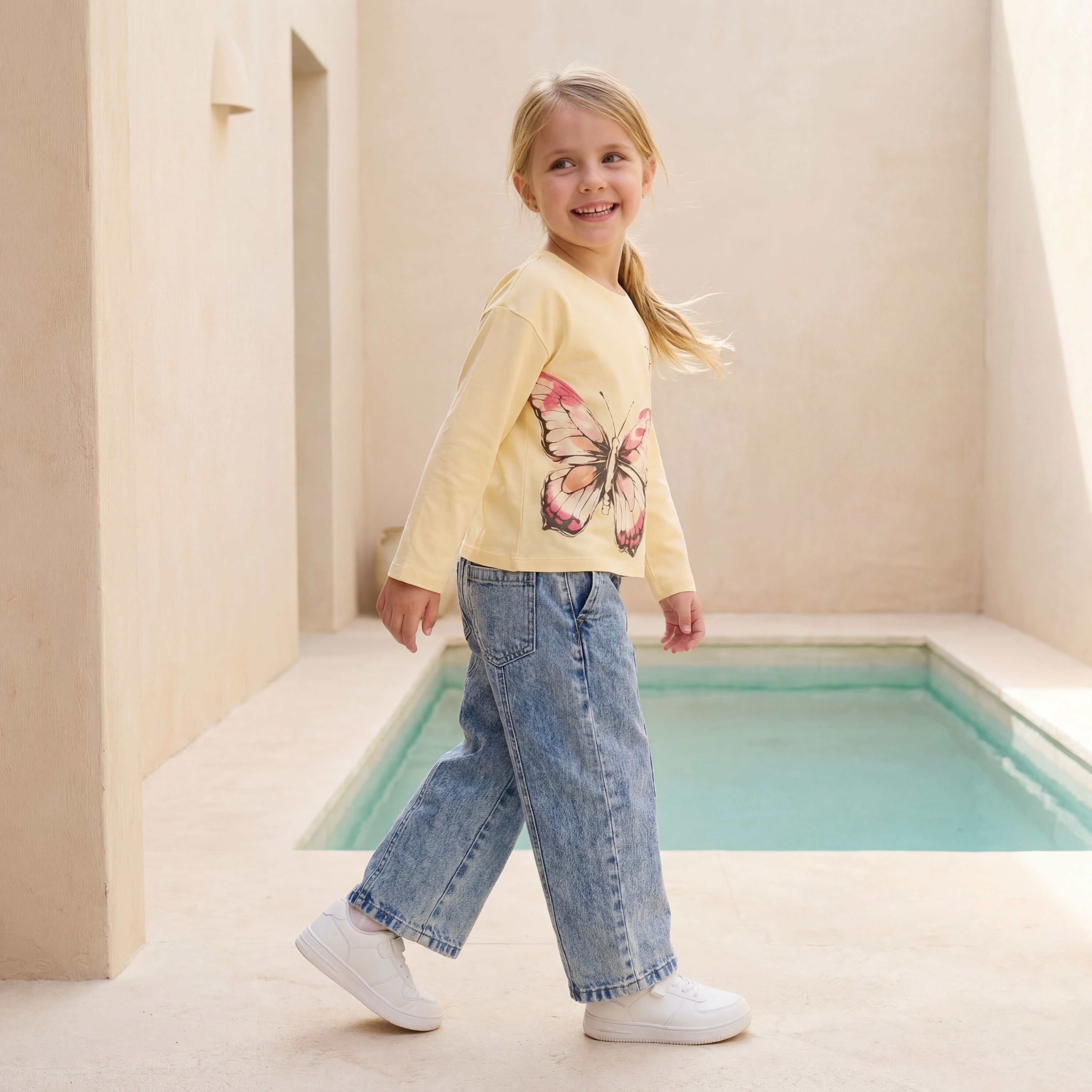 Juniors Girls Crew Neck T-shirt with Unicorn Print - Cotton - Long Sleeves-girls-clothing-tshirts-image-5