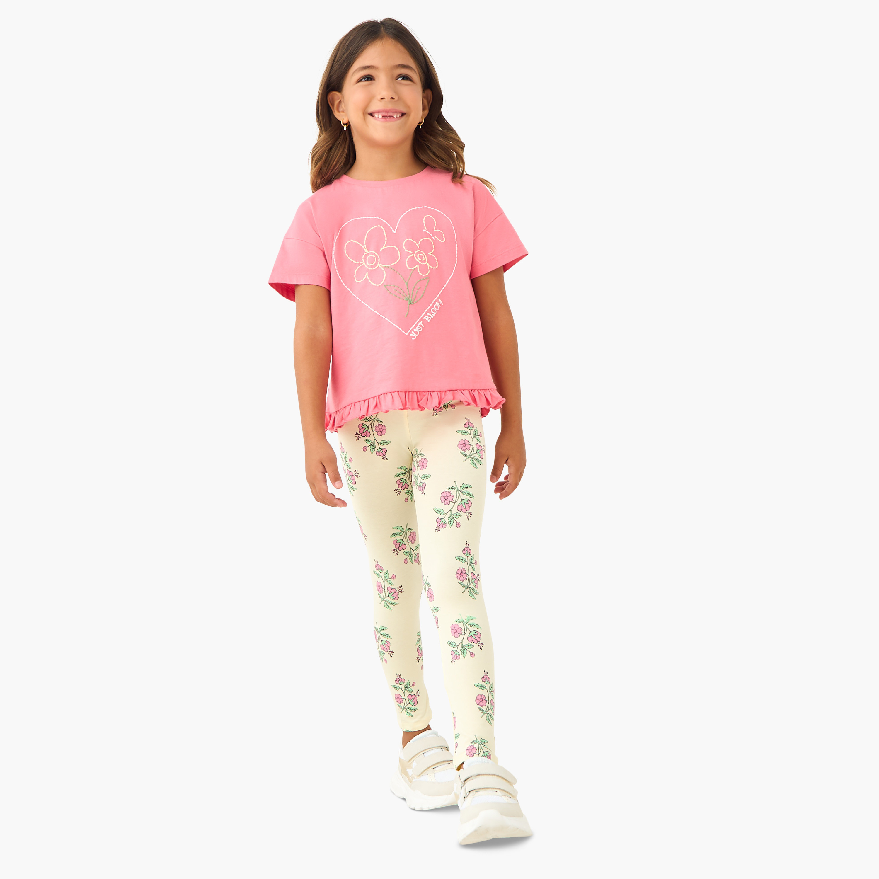 Juniors Floral Print Leggings-girls-clothing-bottoms-leggings-image-2