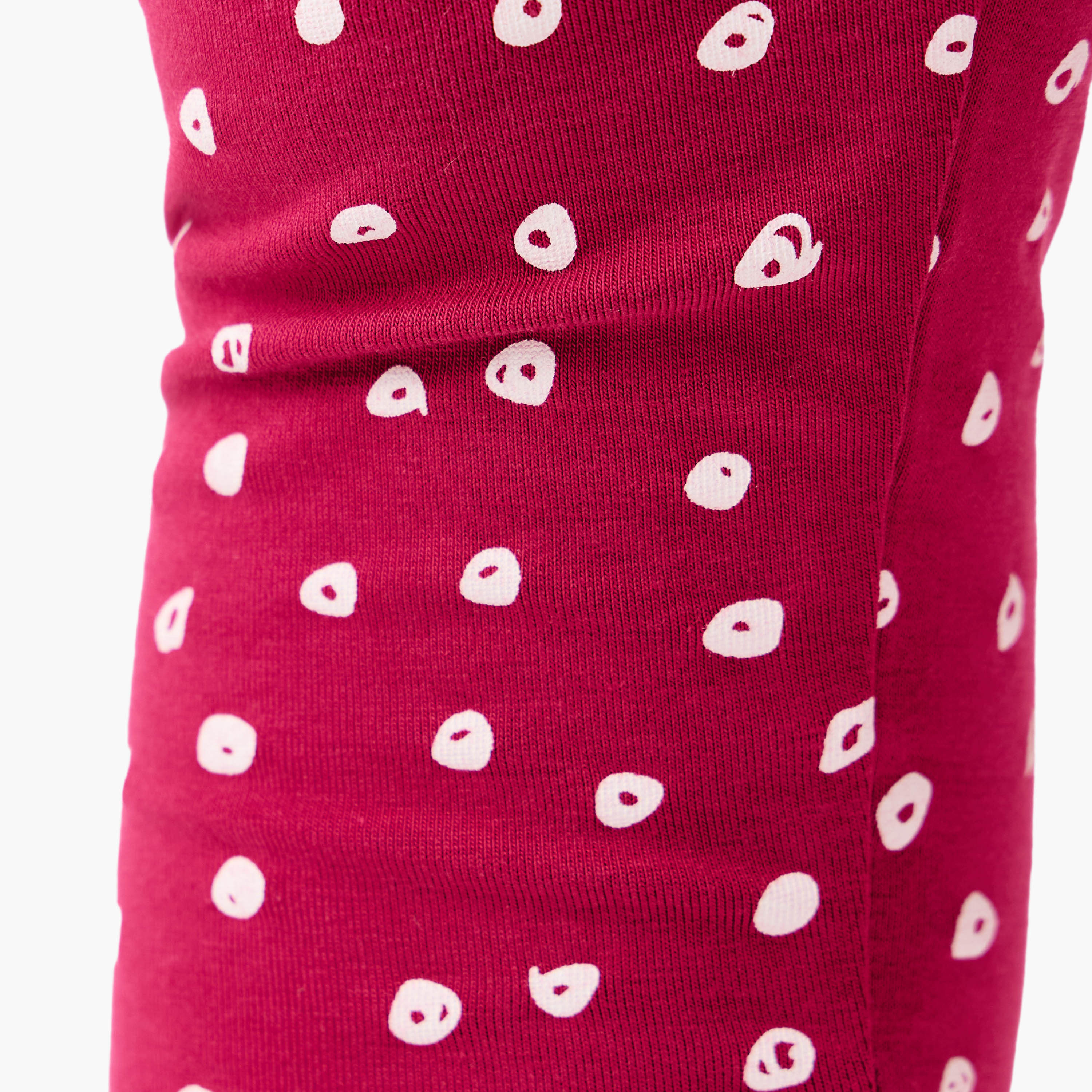 Juniors Printed Leggings with Elasticated Waistband-girls-clothing-bottoms-leggings-image-5
