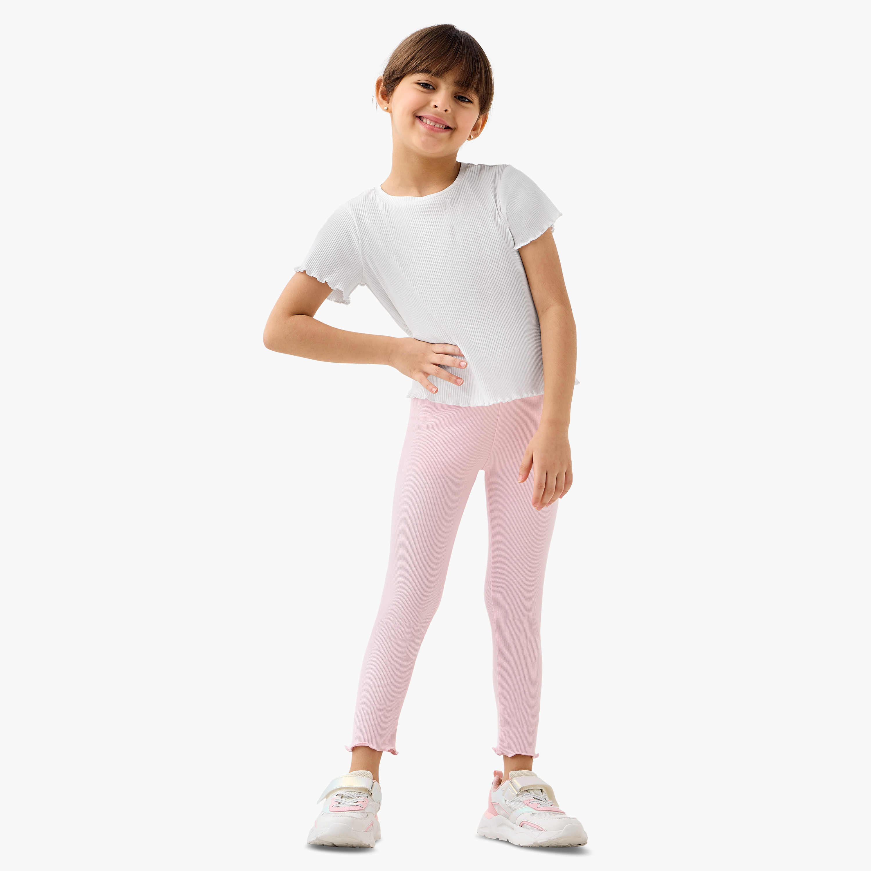 بنطلون ليقنز مضلّع بحافة متموجة من جونيورز-girls-clothing-bottoms-leggings-image-4