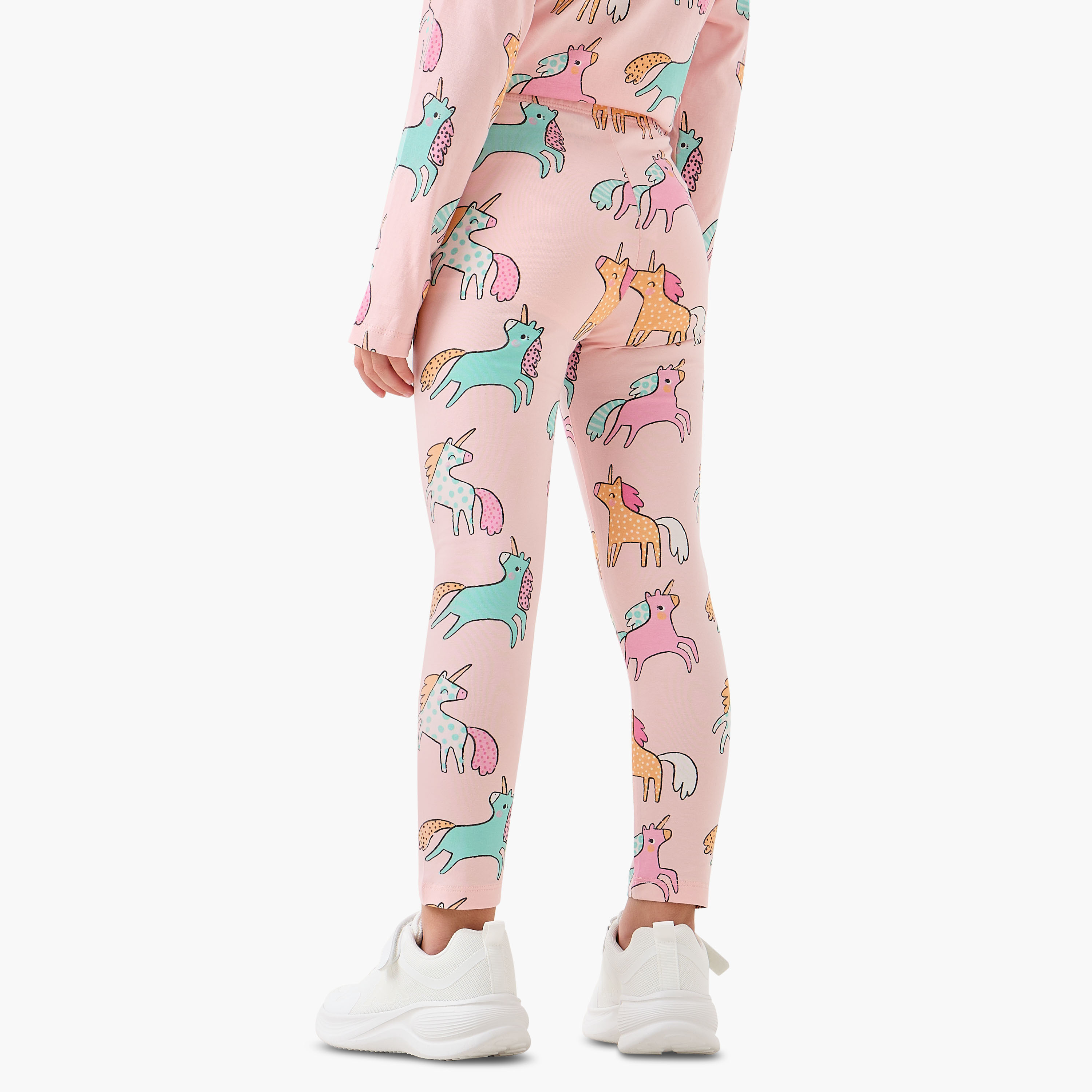 Juniors Girls Leggings with Unicorn Print - Elastic Waist-baby-girls-clothing-bottoms-leggings-image-3