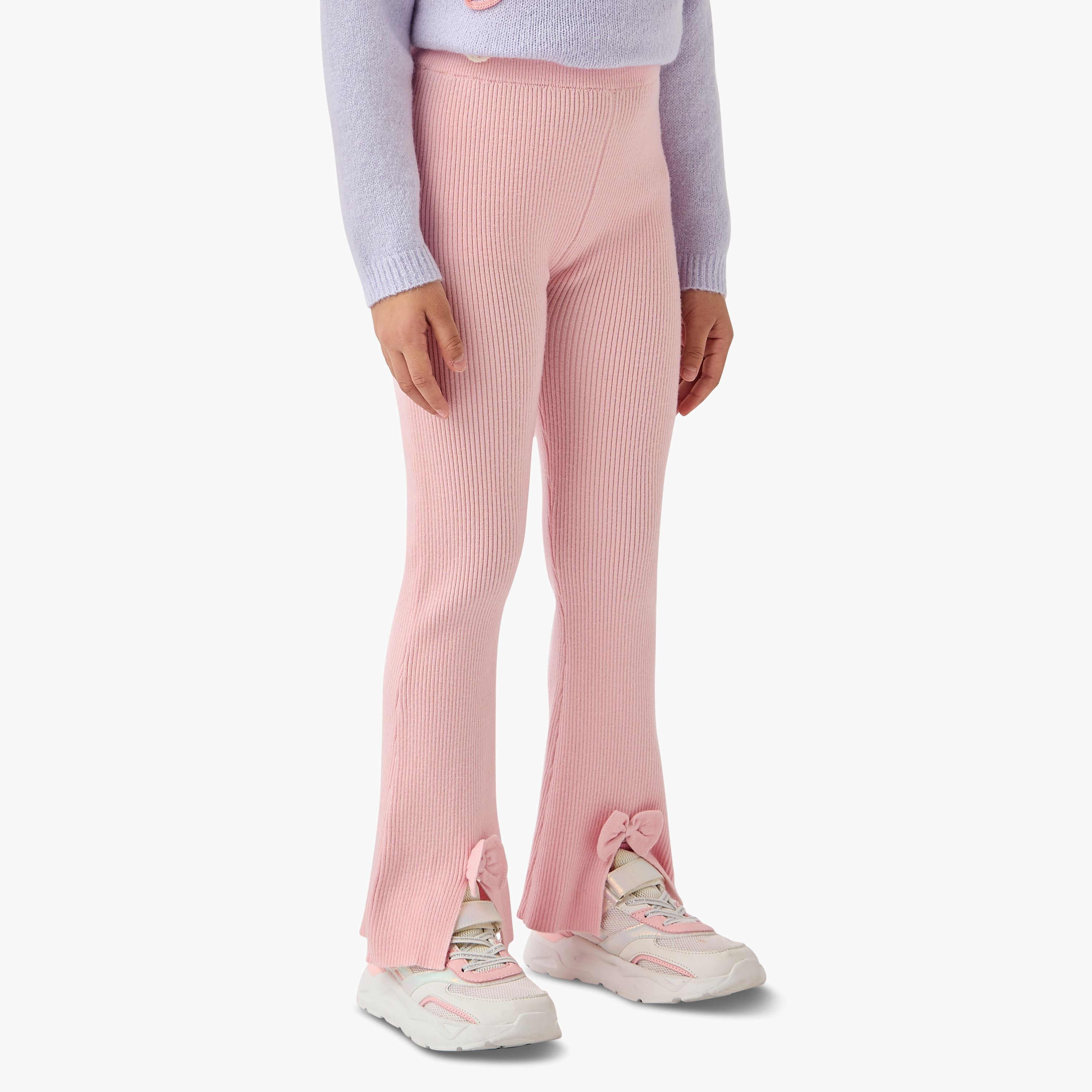 Juniors Ribbed Flared Leggings-girls-clothing-bottoms-leggings-image-1