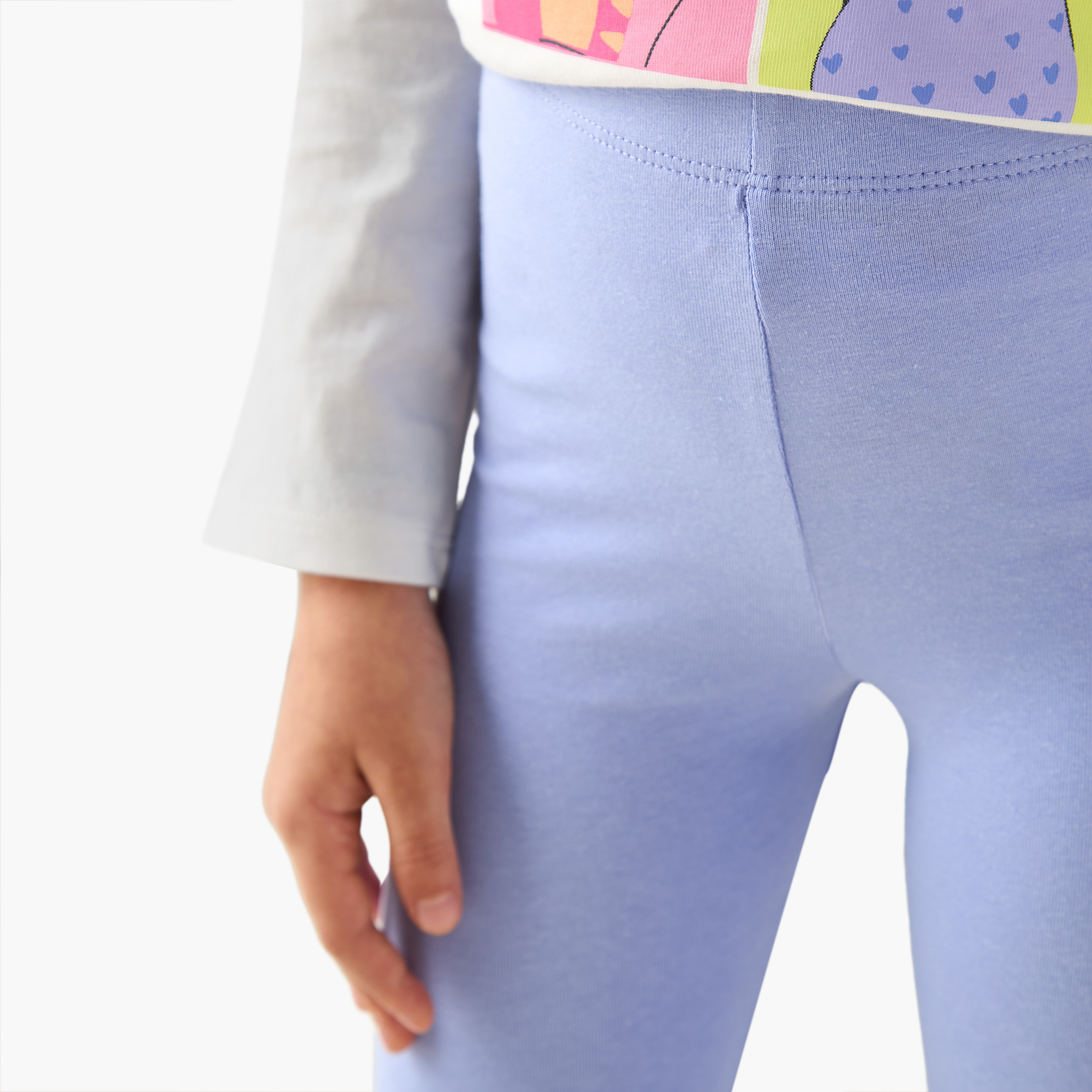 Juniors Girls Leggings with Lace Inserts - Cotton - Elasticated - Set of 2-girls-clothing-bottoms-leggings-image-5