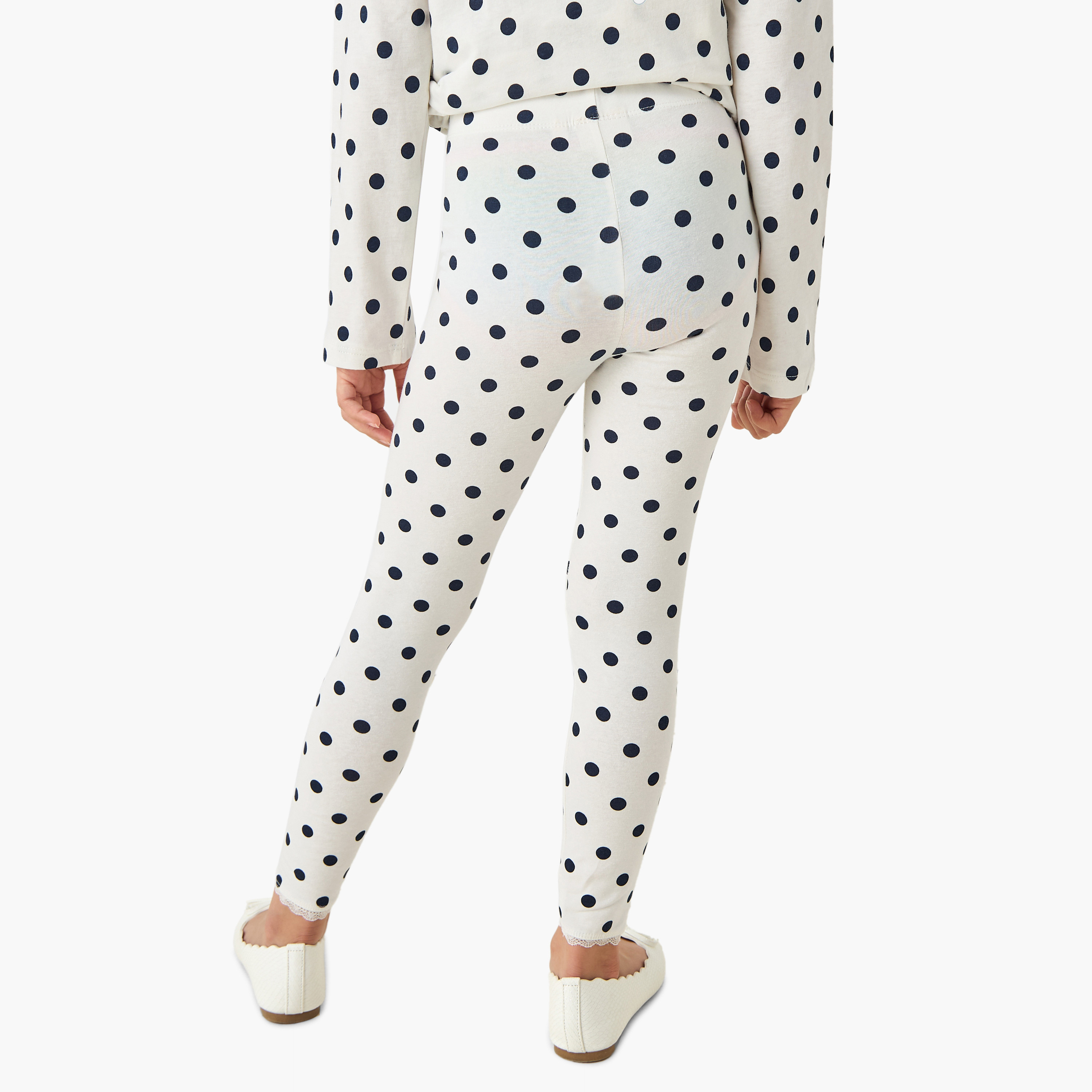 بنطلونات ليقنز قطن بدانتيل للفتيات من جونيورز - طقم من قطعتين-baby-girls-clothing-bottoms-leggings-image-3