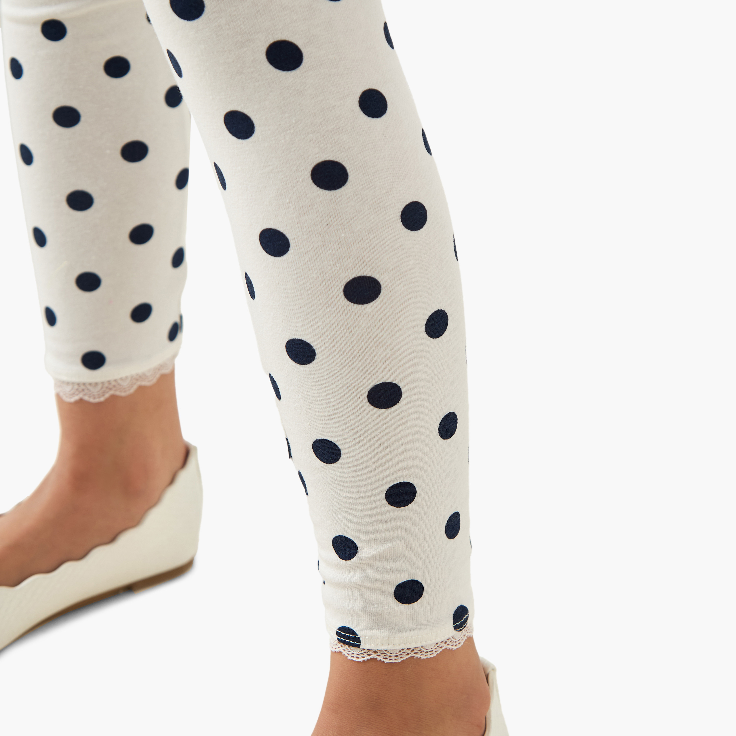 بنطلونات ليقنز قطن بدانتيل للفتيات من جونيورز - طقم من قطعتين-baby-girls-clothing-bottoms-leggings-image-4