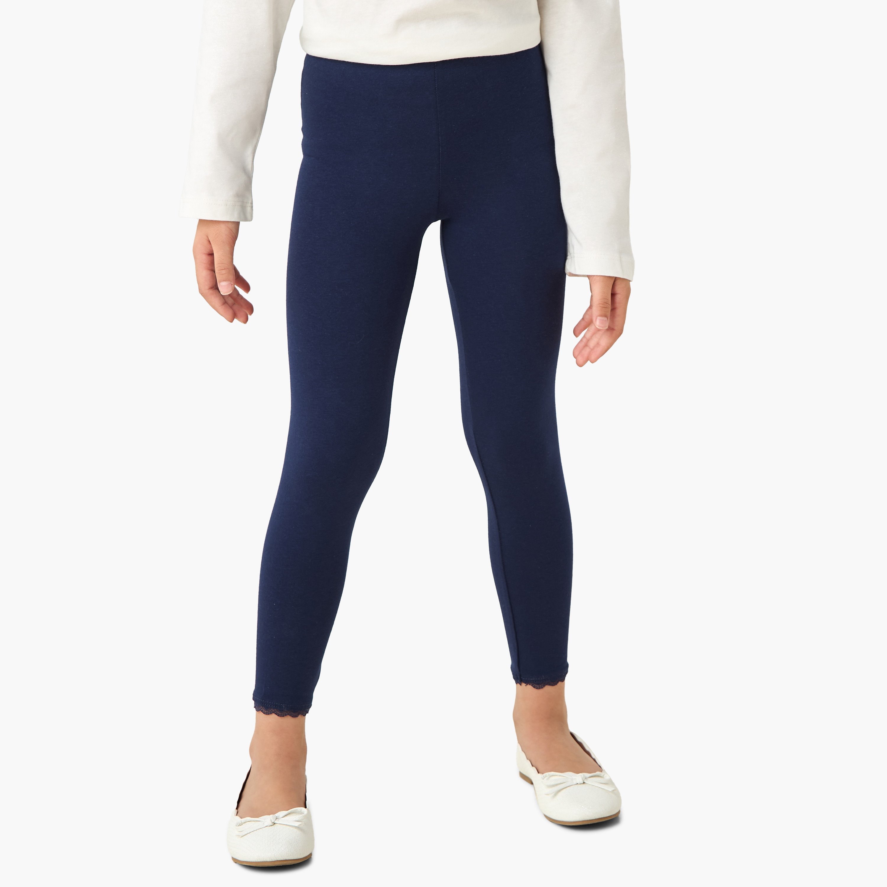 بنطلونات ليقنز قطن بدانتيل للفتيات من جونيورز - طقم من قطعتين-baby-girls-clothing-bottoms-leggings-image-6
