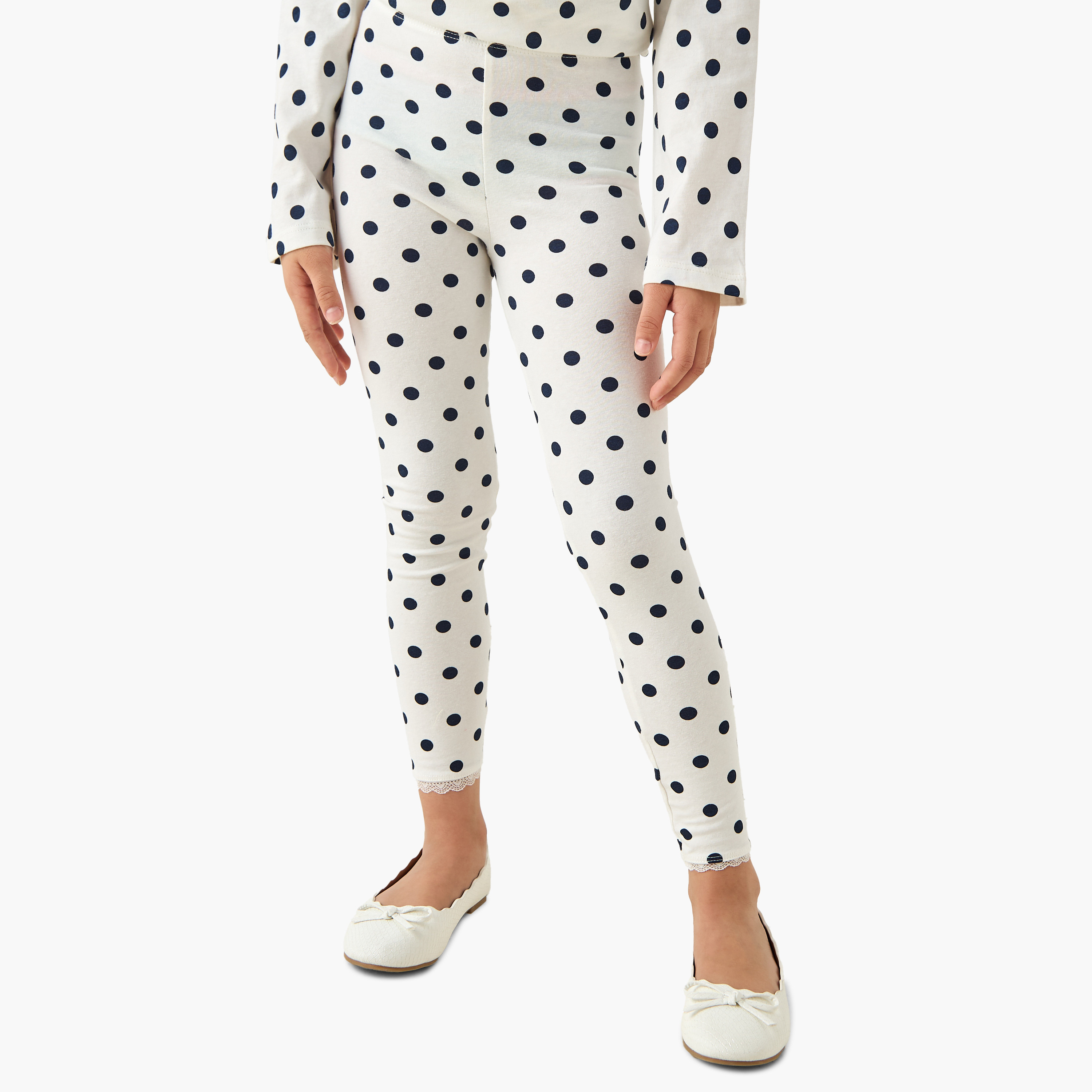 بنطلونات ليقنز قطن بدانتيل للفتيات من جونيورز - طقم من قطعتين-baby-girls-clothing-bottoms-leggings-image-7