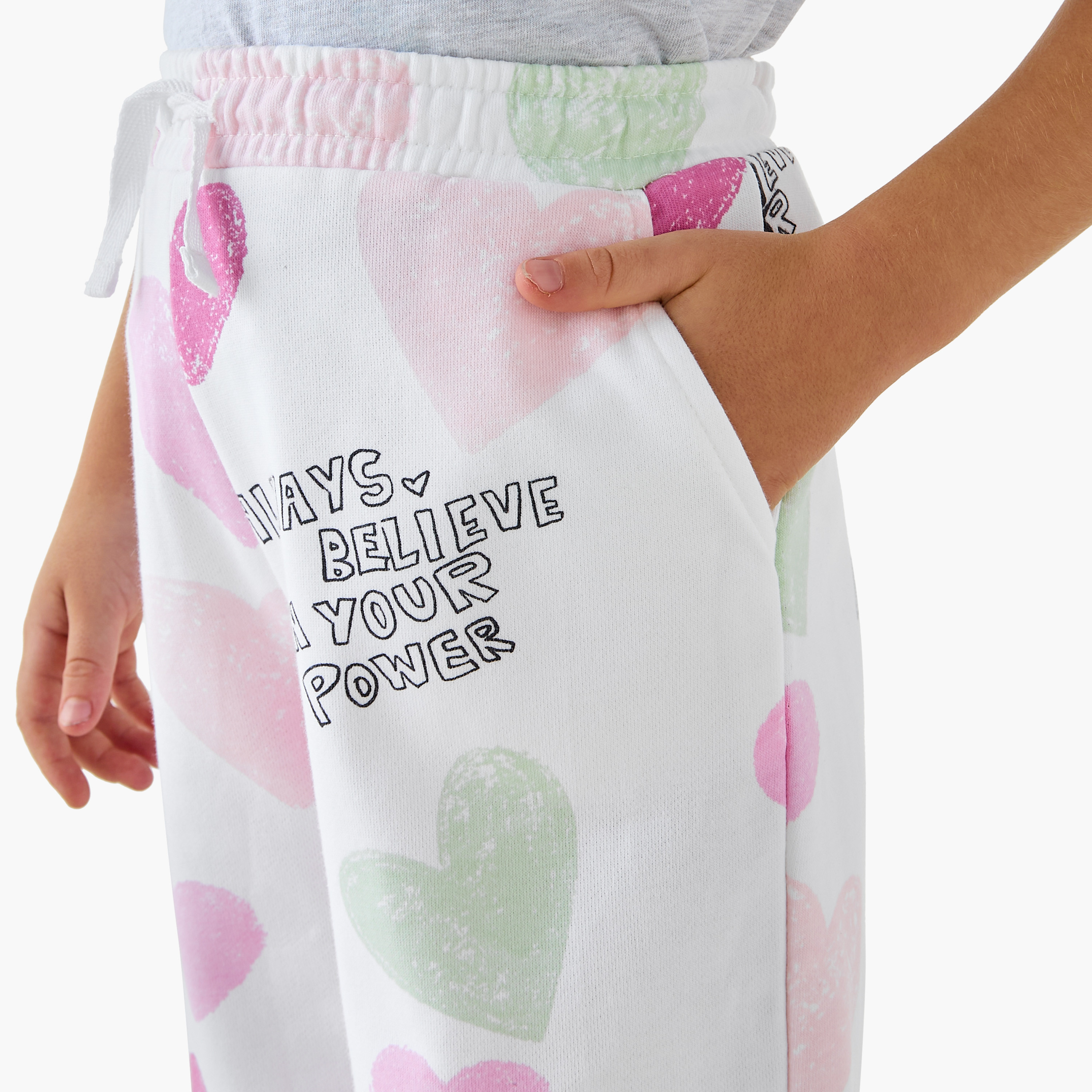 بنطلون رياضي سادة برباط إغلاق وجيوب من جونيورز-girls-clothing-bottoms-joggersandtrackpants-image-2