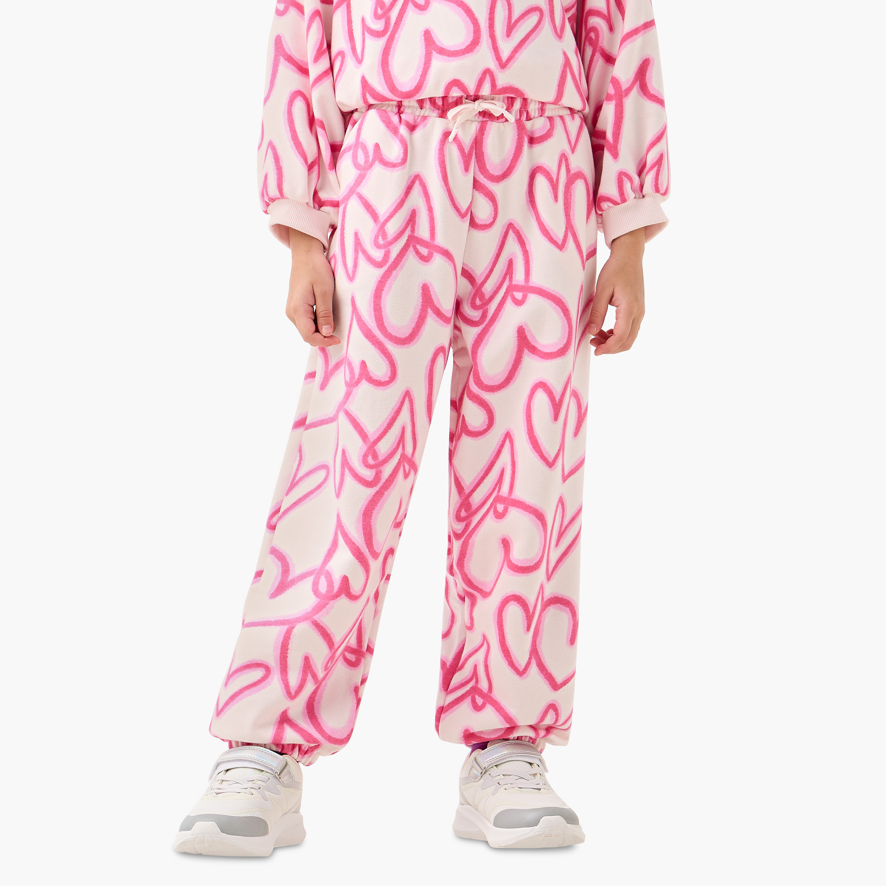 Juniors Heart Print Joggers-girls-clothing-bottoms-joggersandtrackpants-image-1
