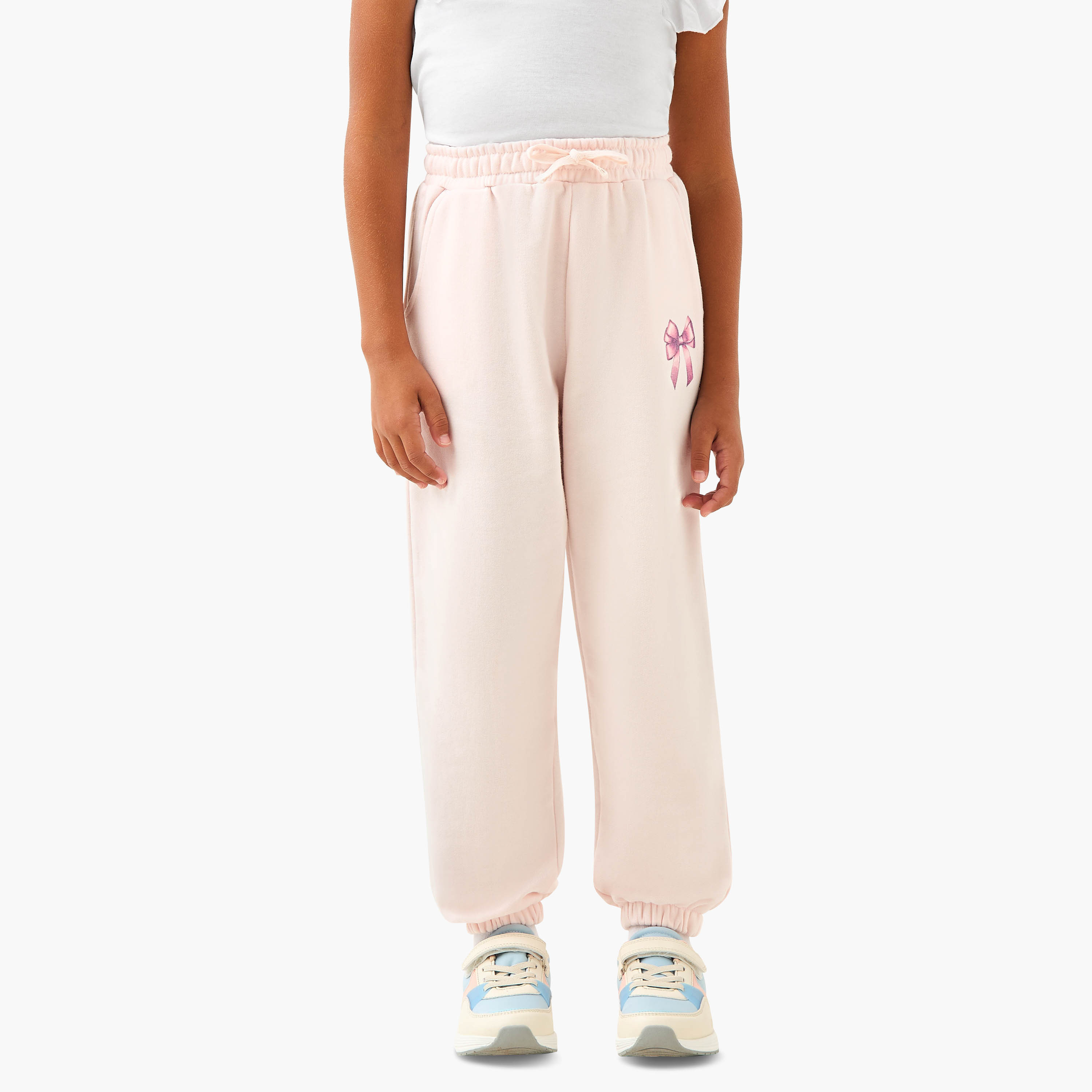 Juniors Bow Print Joggers with Drawstring Closure-girls-clothing-bottoms-joggersandtrackpants-image-1